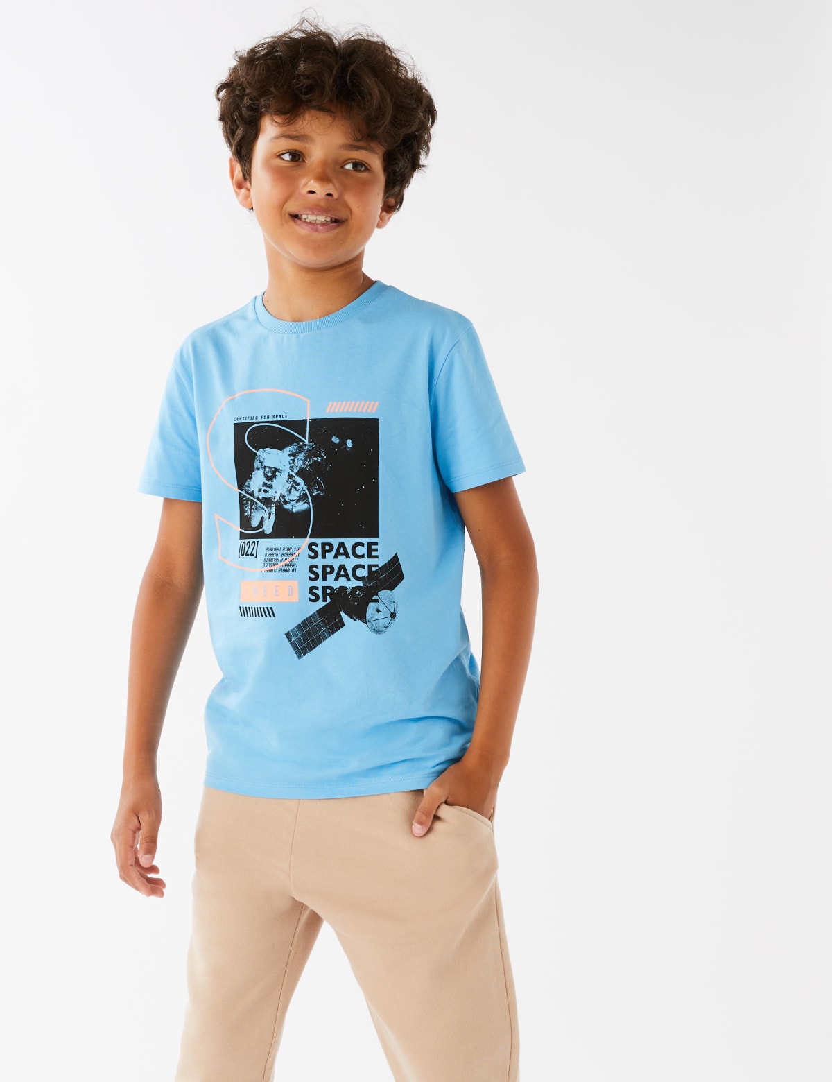 

Marks & Spencer Pure Cotton Space Print T-Shirt (6-16 Yrs) (BOYS, BRIGHT BLUE, 11-12)