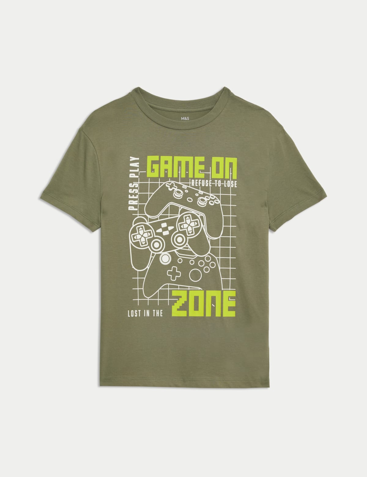 

Marks & Spencer Pure Cotton Gaming Graphic T-Shirt (6-16 Yrs) (BOYS, KHAKI, 11-12)