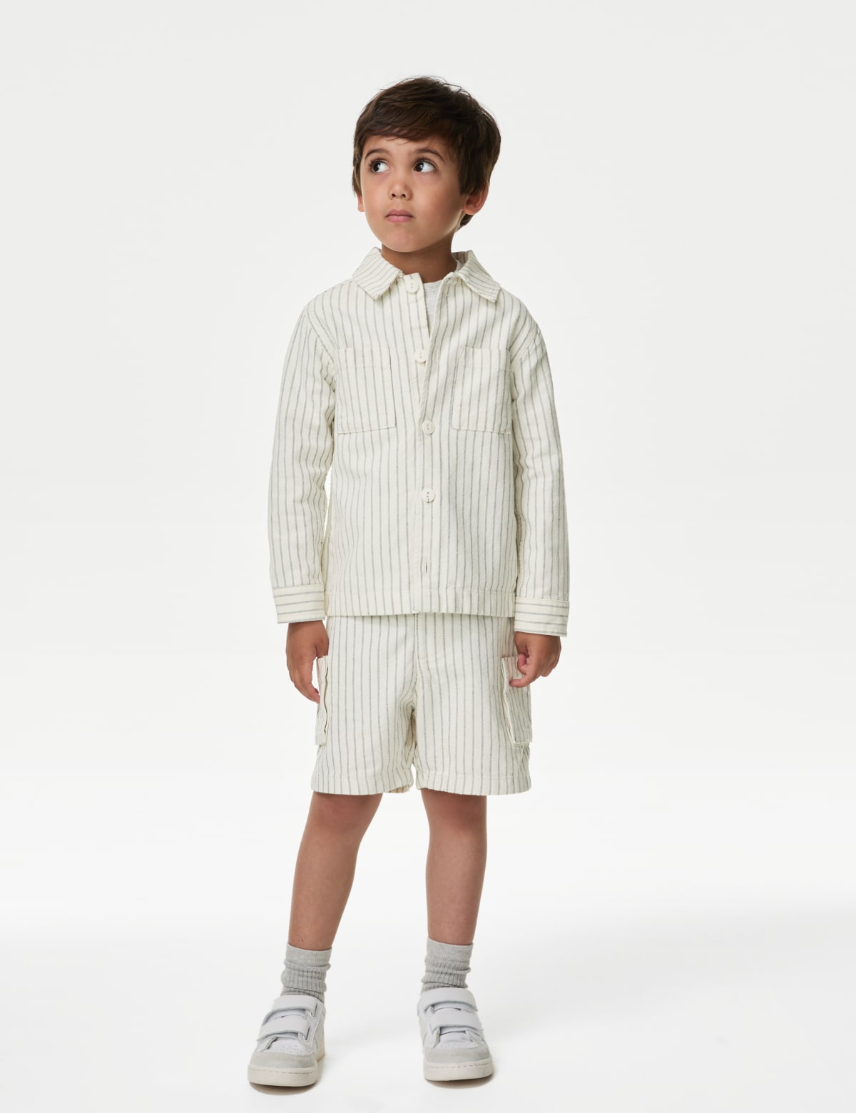 

Marks & Spencer Pure Cotton Striped Shorts (2-8 Yrs) (BOYS, CREAM MIX, 2-3 Y)