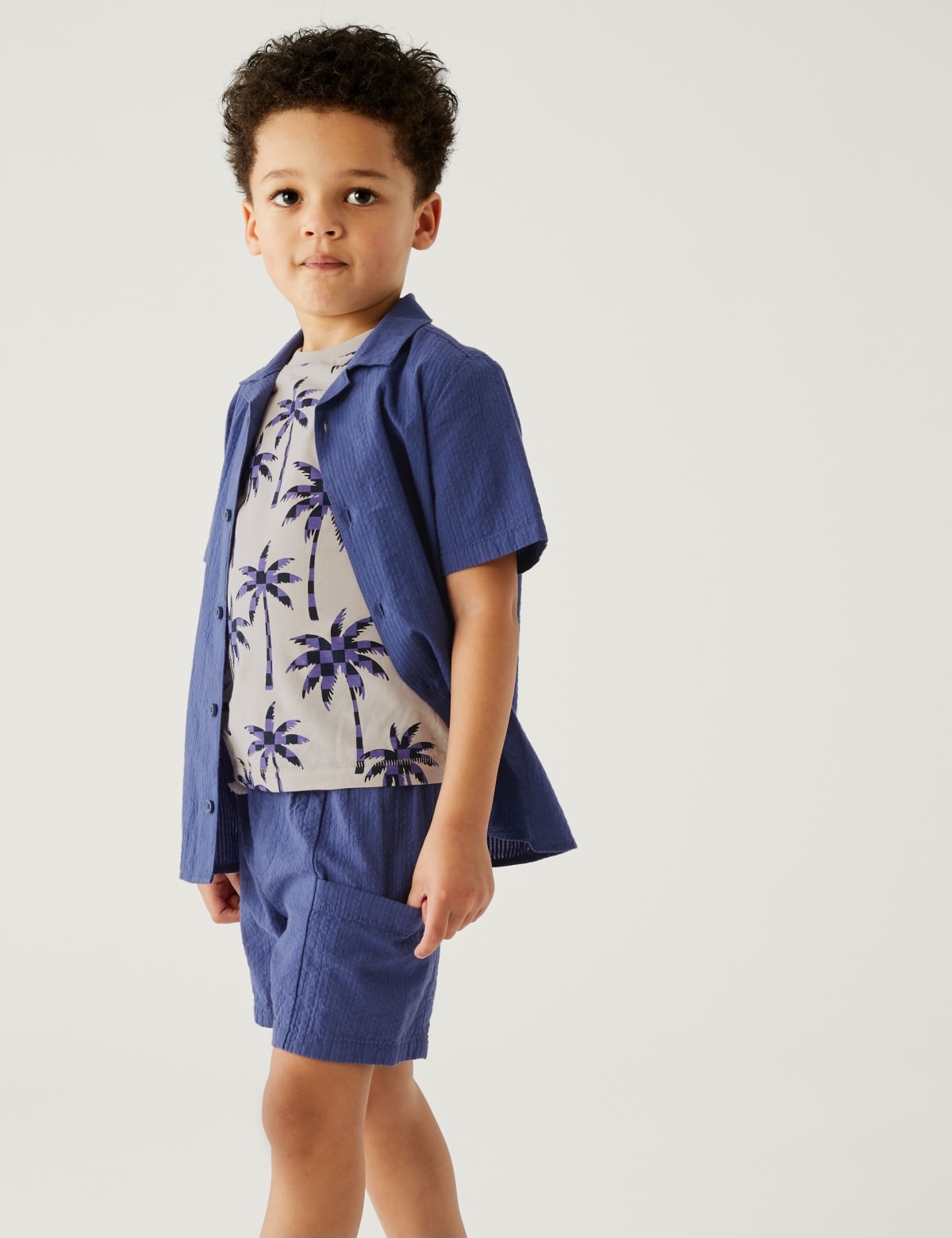 

Marks & Spencer Pure Cotton Safari Print Shorts (BOYS, BLUE, 3-4 Y)