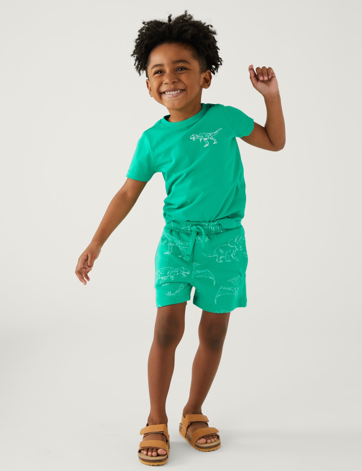 

Marks & Spencer Cotton Rich Dinosaur Shorts (BOYS, GREEN MIX, 3-4 Y)
