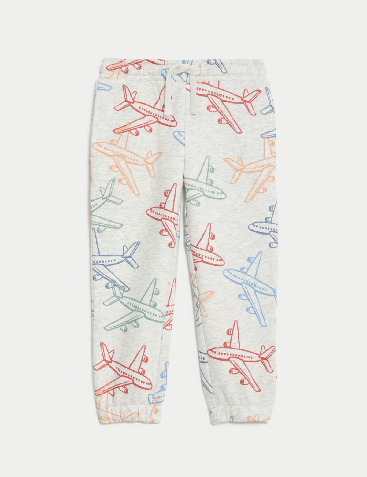 

Marks & Spencer Cotton Rich Aeroplane Print Joggers (2-8 Yrs) (BOYS, GREY MARL, 3-4 Y)