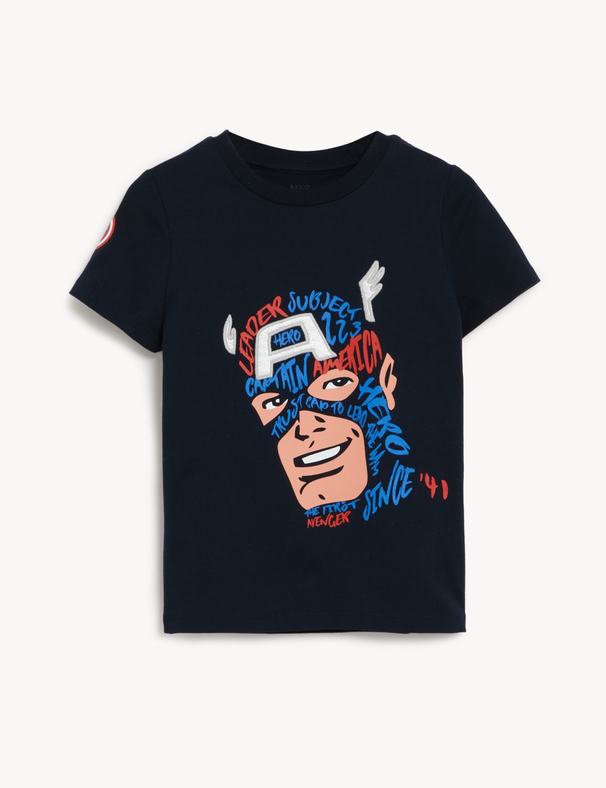 

Marks & Spencer Pure Cotton Captain America™ T-Shirt (BOYS, NAVY, 2-3 Y)