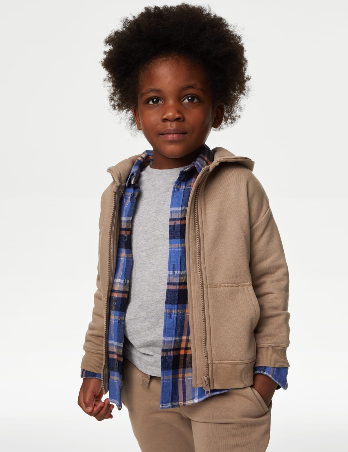 

Marks & Spencer Cotton Rich Zip Hoodie (2-8 Yrs) (BOYS, TOFFEE, 5-6 Y)