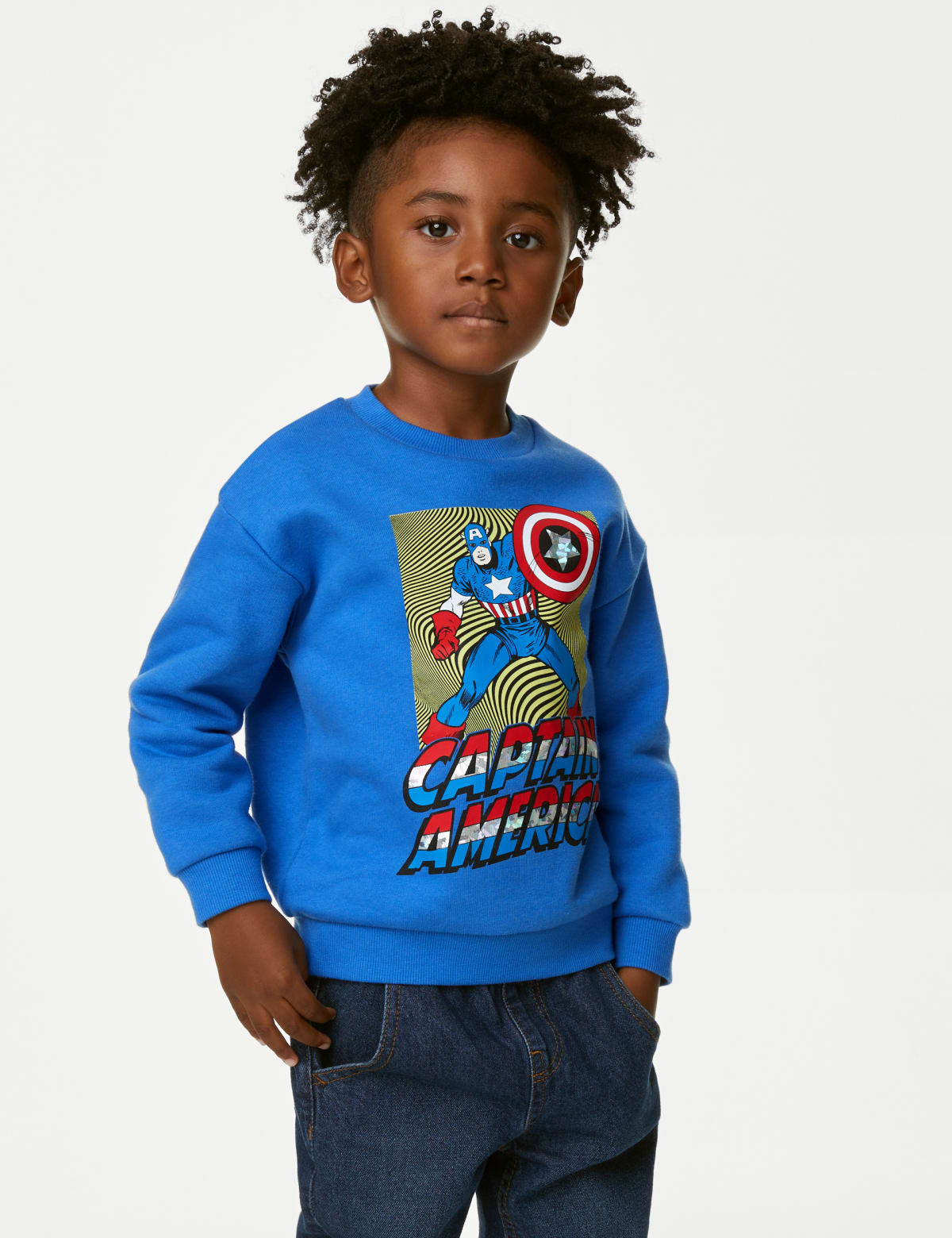 

Marks & Spencer Cotton Rich Captain America™ Sweatshirt (2-8 Yrs) (BOYS, BLUE, 4-5 Y)