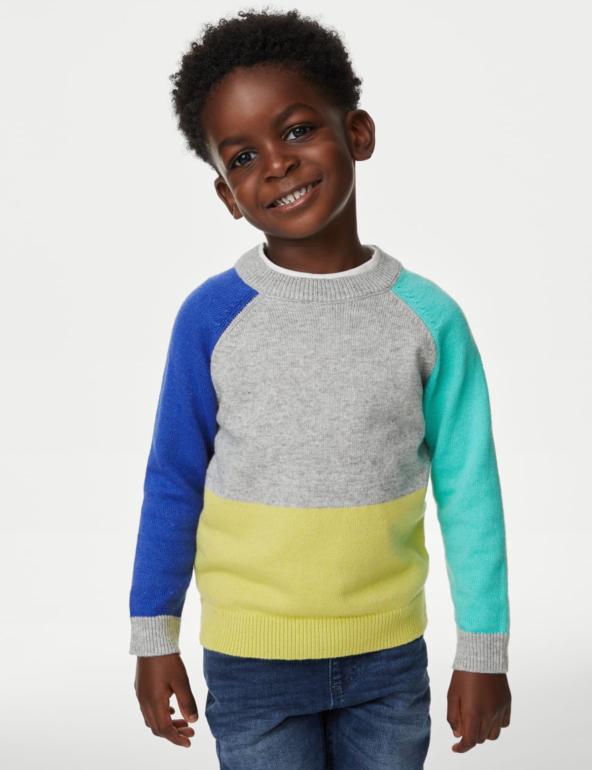 

Marks & Spencer Cotton Rich Colour Block Knitted Jumper (2-8 Yrs) (BOYS, MULTI, 5-6 Y)