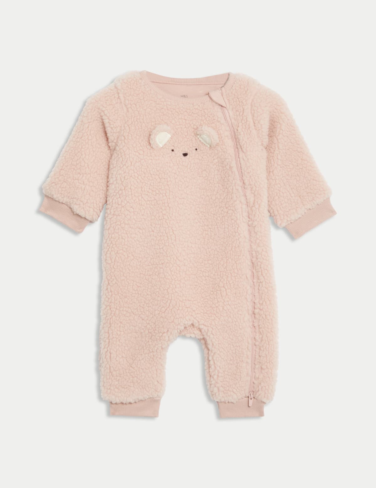 

Marks & Spencer Fleece Bear Face Sleepsuit (7lbs-3 Yrs) (GIRLS, PINK MIX, 3-6 M)