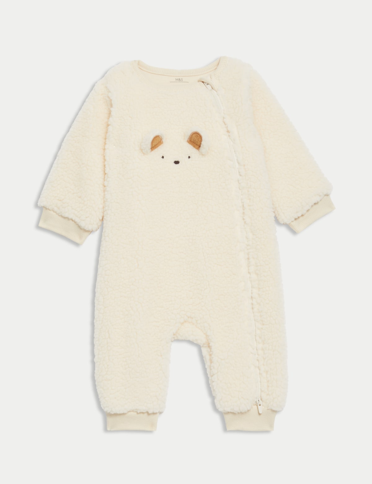 

Marks & Spencer Fleece Bear Face Sleepsuit (7lbs-3 Yrs) (GIRLS, CREAM MIX, 3-6 M)