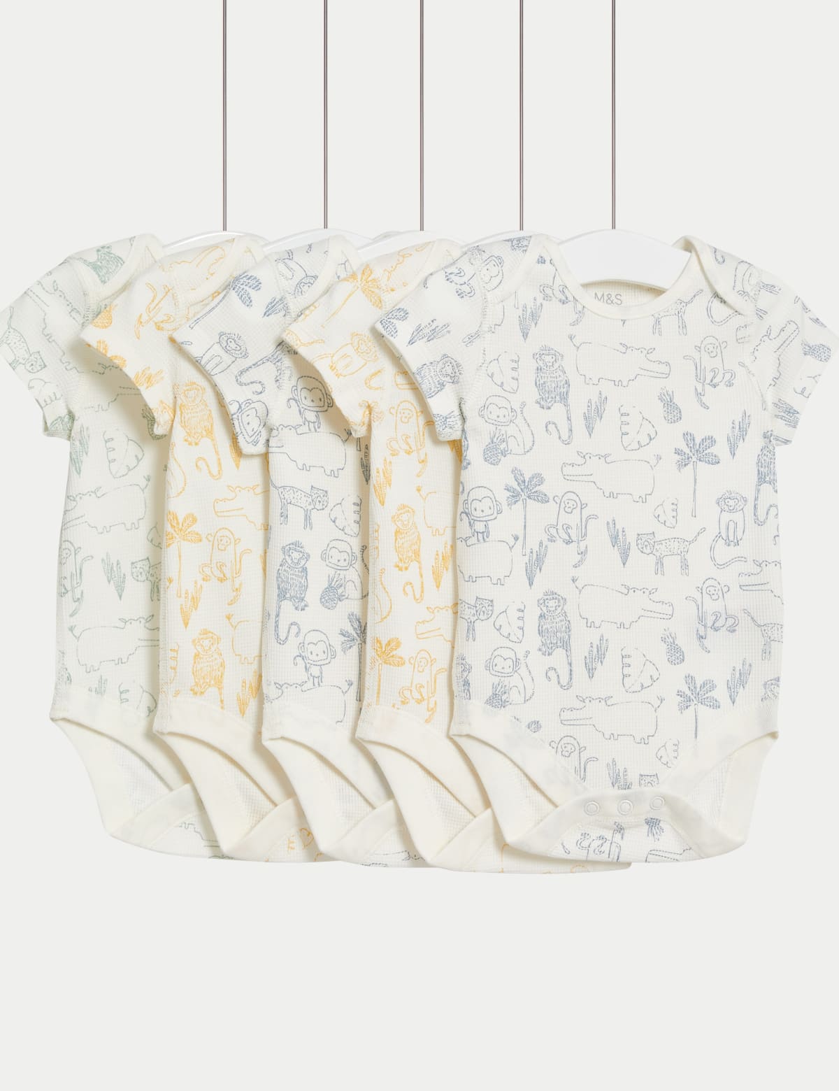 

Marks & Spencer 5pk Pure Cotton Animal Bodysuits (6½lbs-3 Yrs) (BOYS, BLUE MIX, 12-18)