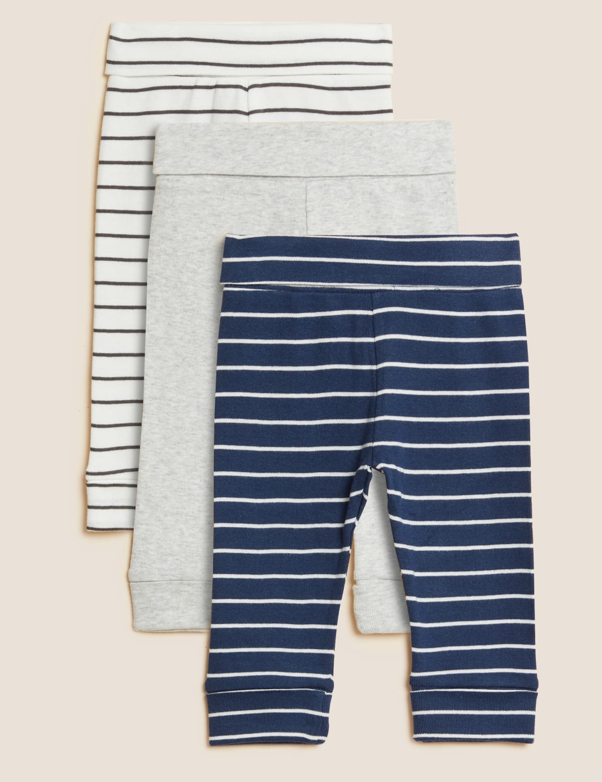 

Marks & Spencer 3pk Pure Cotton Striped Leggings (BOYS, INDIGO MIX, 12-18)