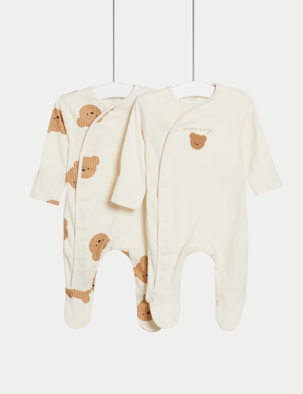 

Marks & Spencer Pure Cotton Sleepsuit (6½lbs-3 Yrs) (UNISEX, CREAM MIX, 6-9 M)