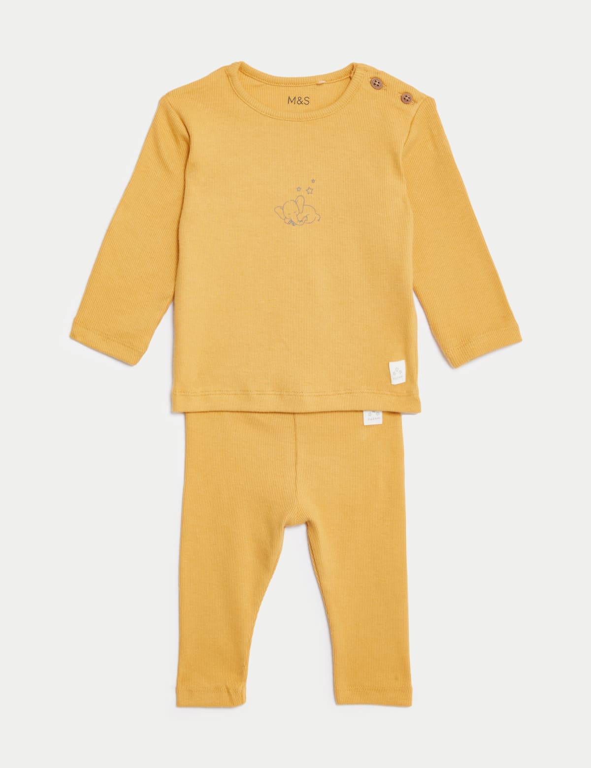 

Marks & Spencer 2pc Cotton Rich Elephant Outfit (7lbs-1 Yrs) (UNISEX, LIGHT HONEY, 9-12M)