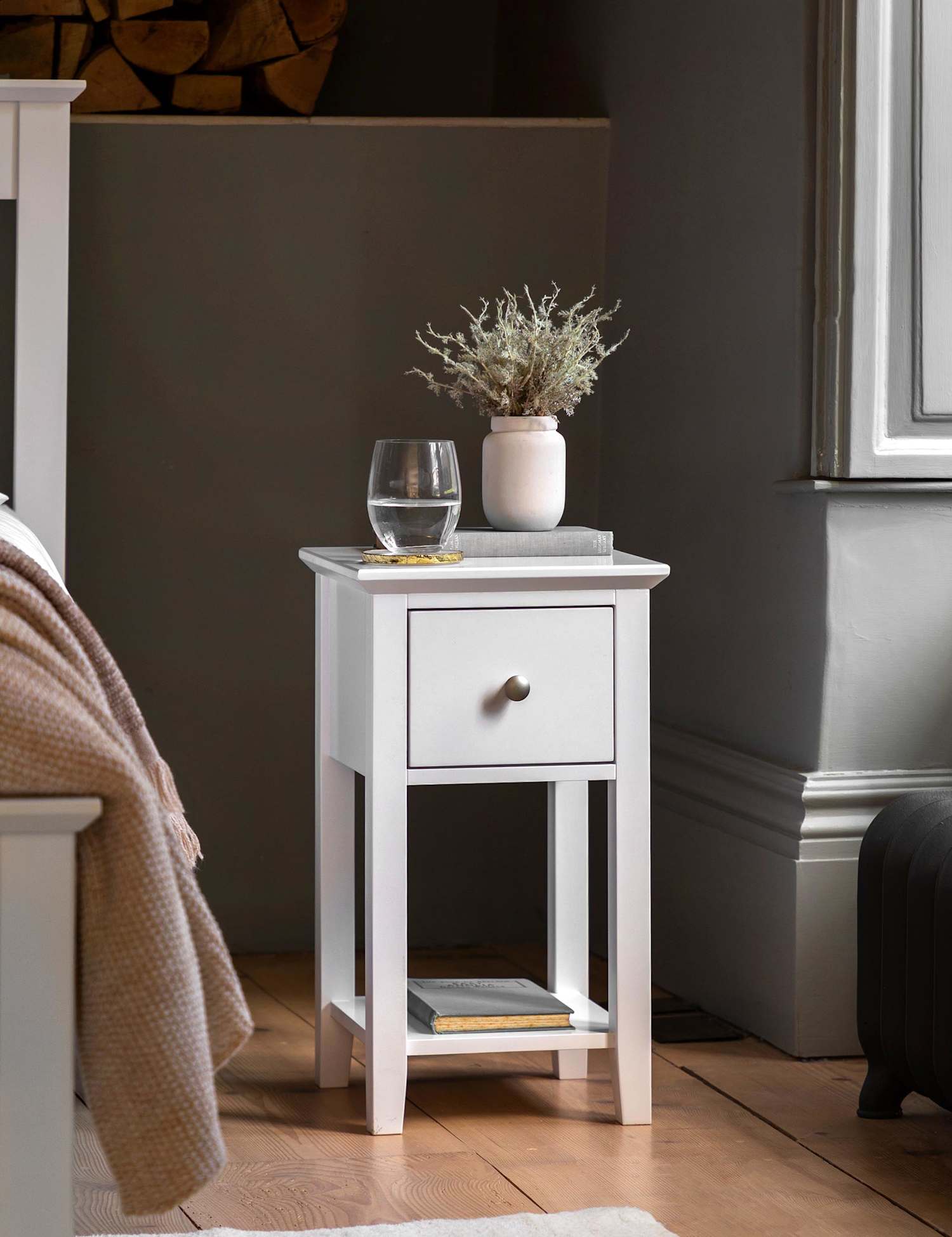 Gallery Direct Set of 2 Hastings White Bedside Tables Soft White