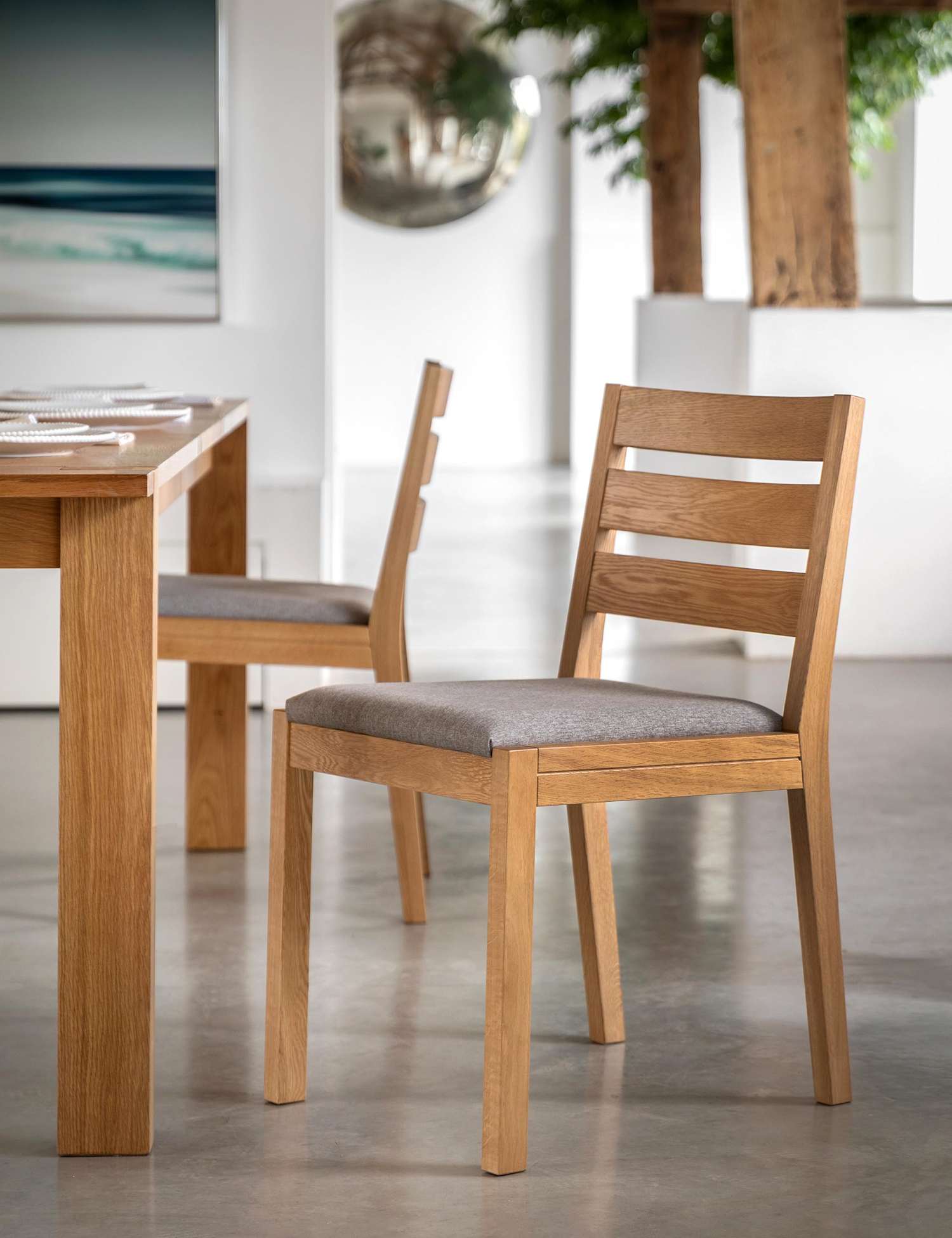 Gallery Direct Set of 2 Sonoma� Fabric Dining Chairs Oak