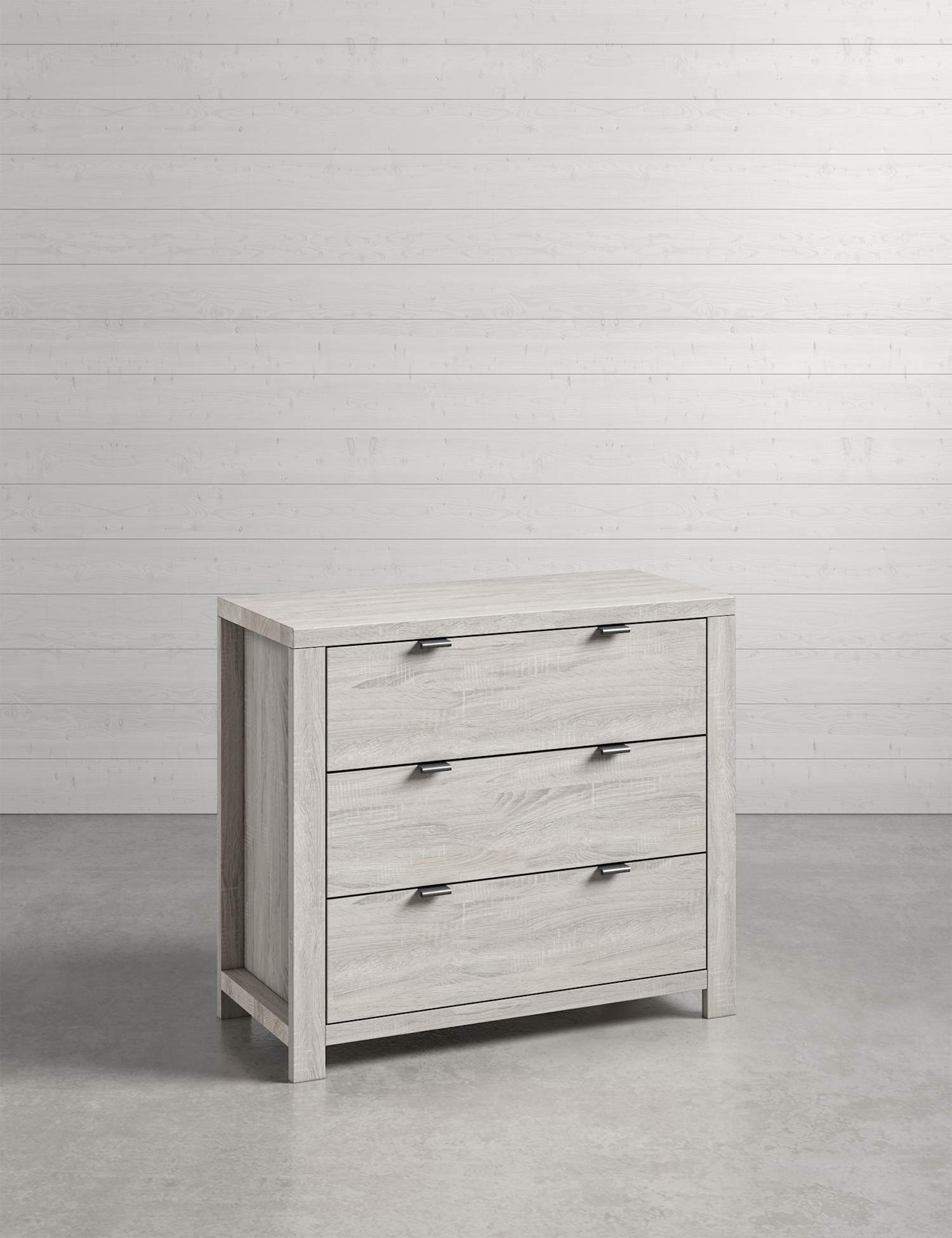 M&S Arlo 3 Drawer Chest Light Grey