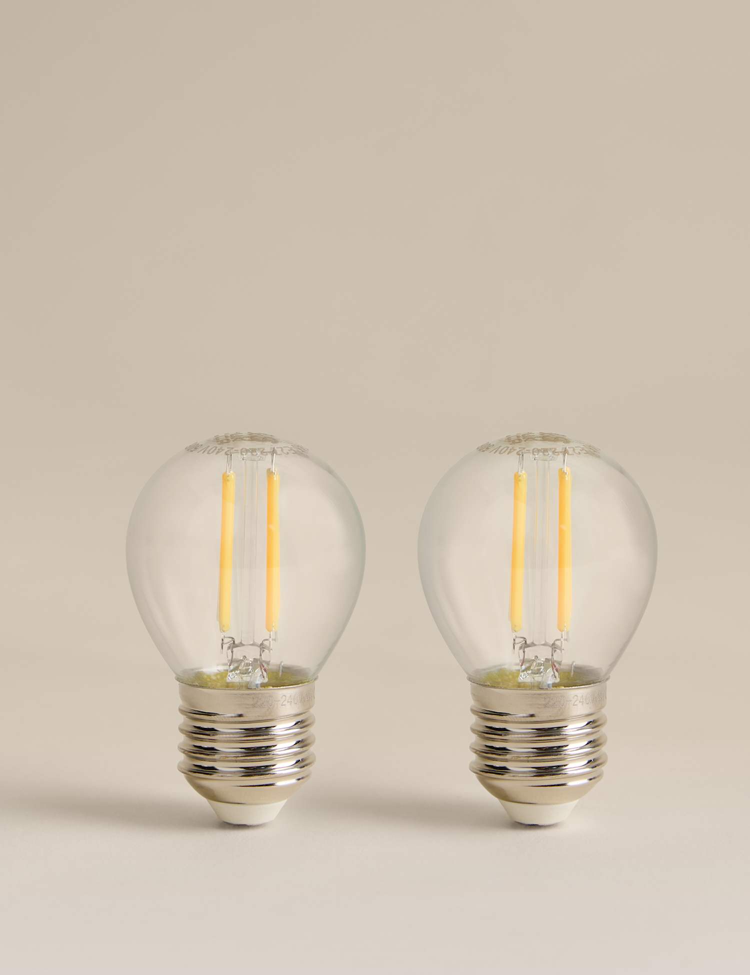 M&S 2 Pack 4W E27 Golf LED Light Bulbs Clear