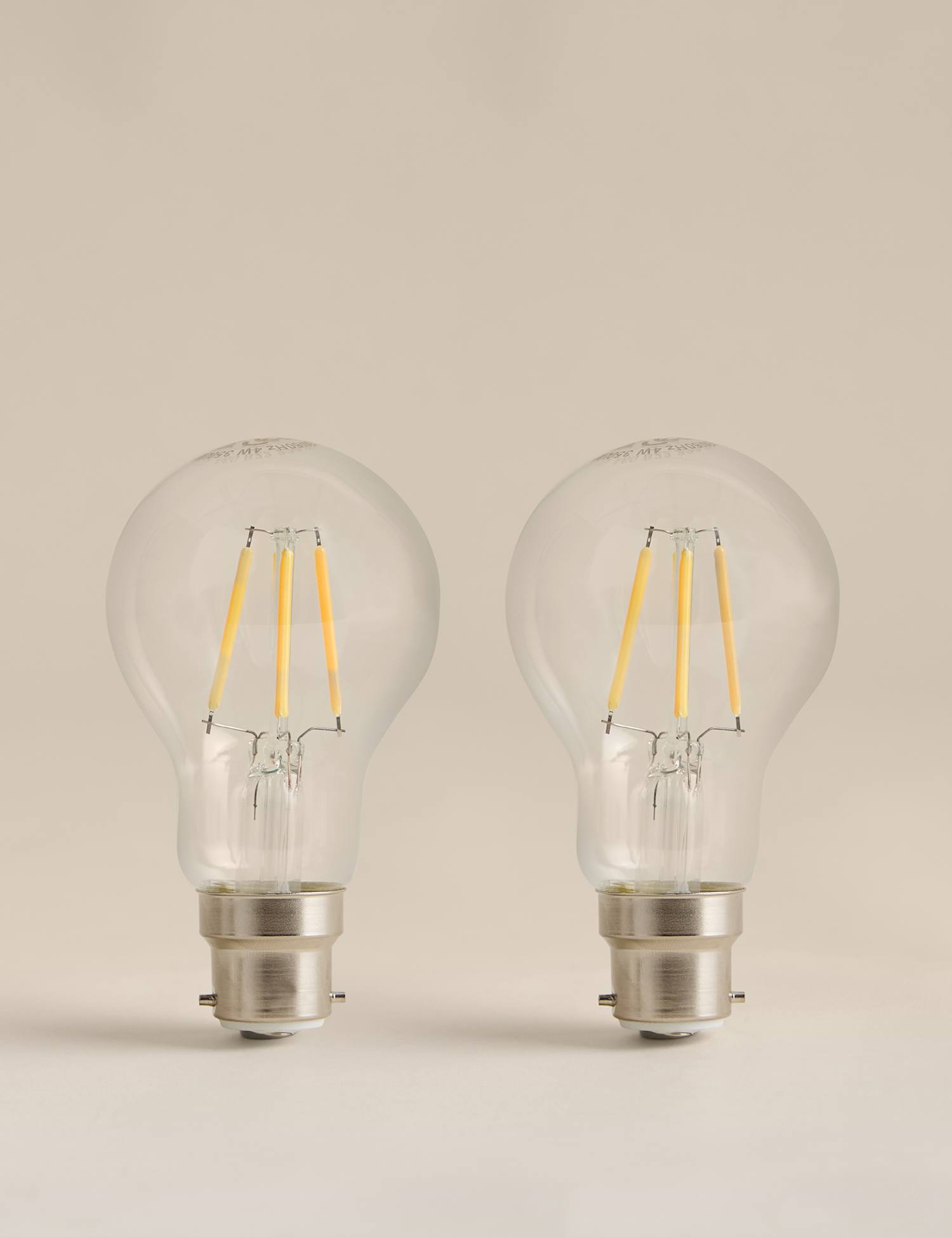 M&S 2 Pack 4W B22 GLS LED Light Bulbs Clear