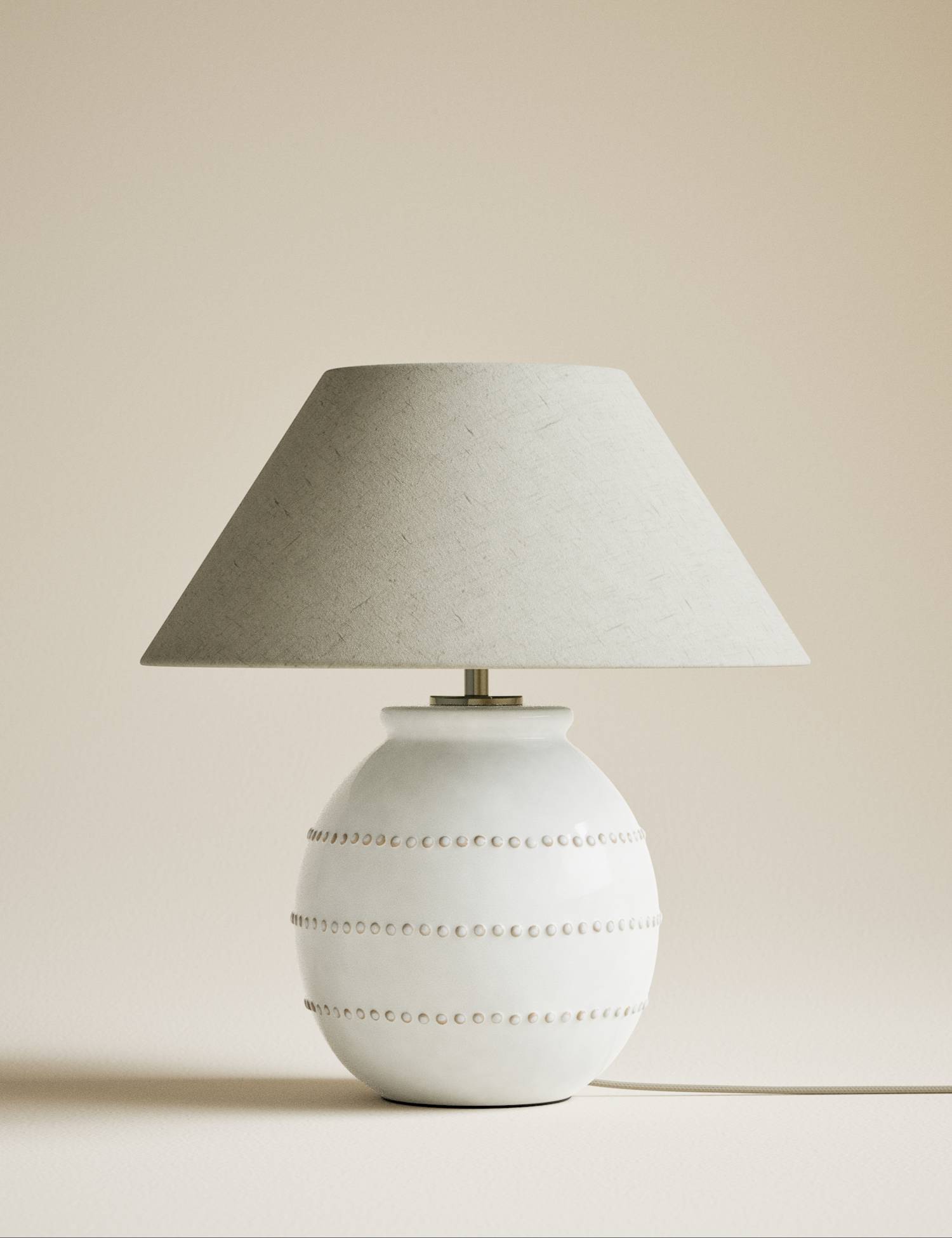 M&S Ceramic Bobble Table Lamp Cream