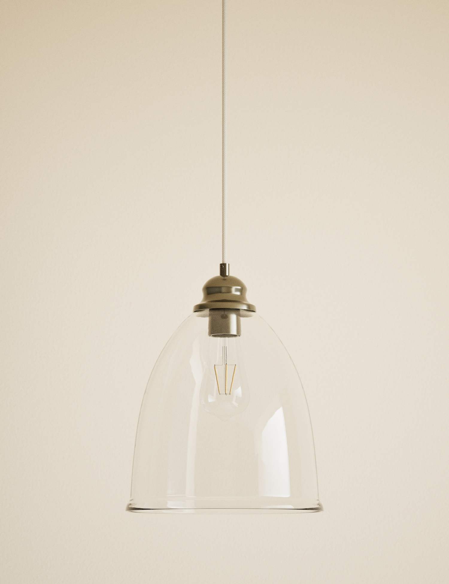 M&S Clear Glass Bell Shape Pendant Light Clear