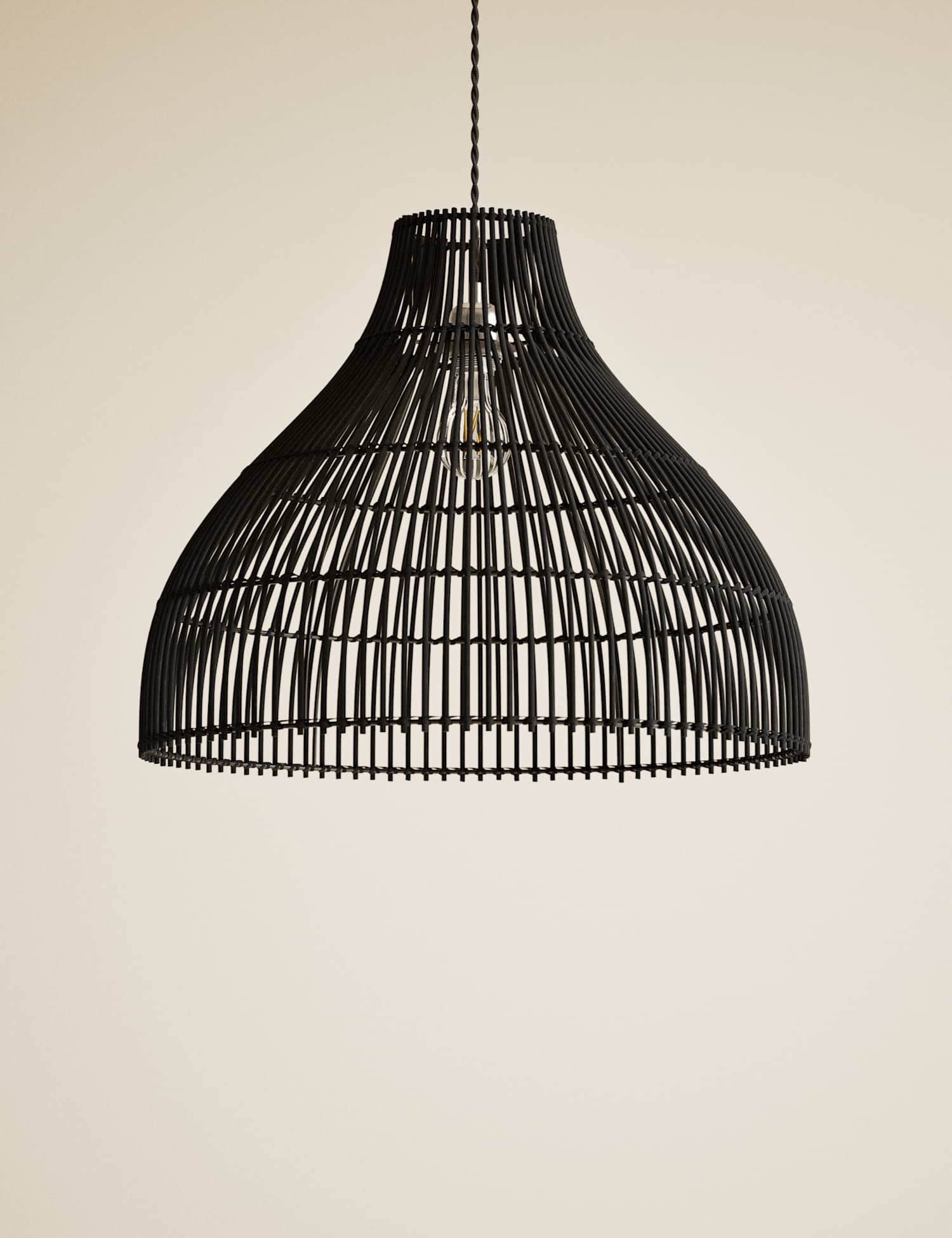 M&S Rattan Bell Large Easy Fit Shade Black