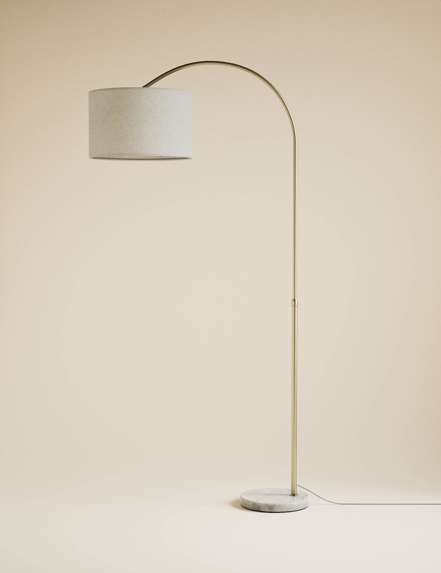 M&S Overreach Marble Base Floor Lamp Antique Brass