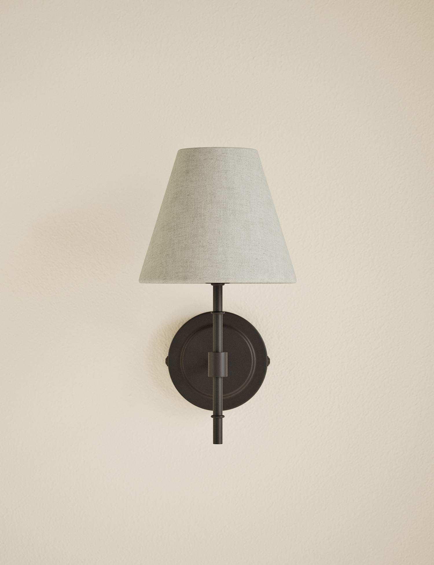 M&S Metal Ribbed Stem Wall Light Black