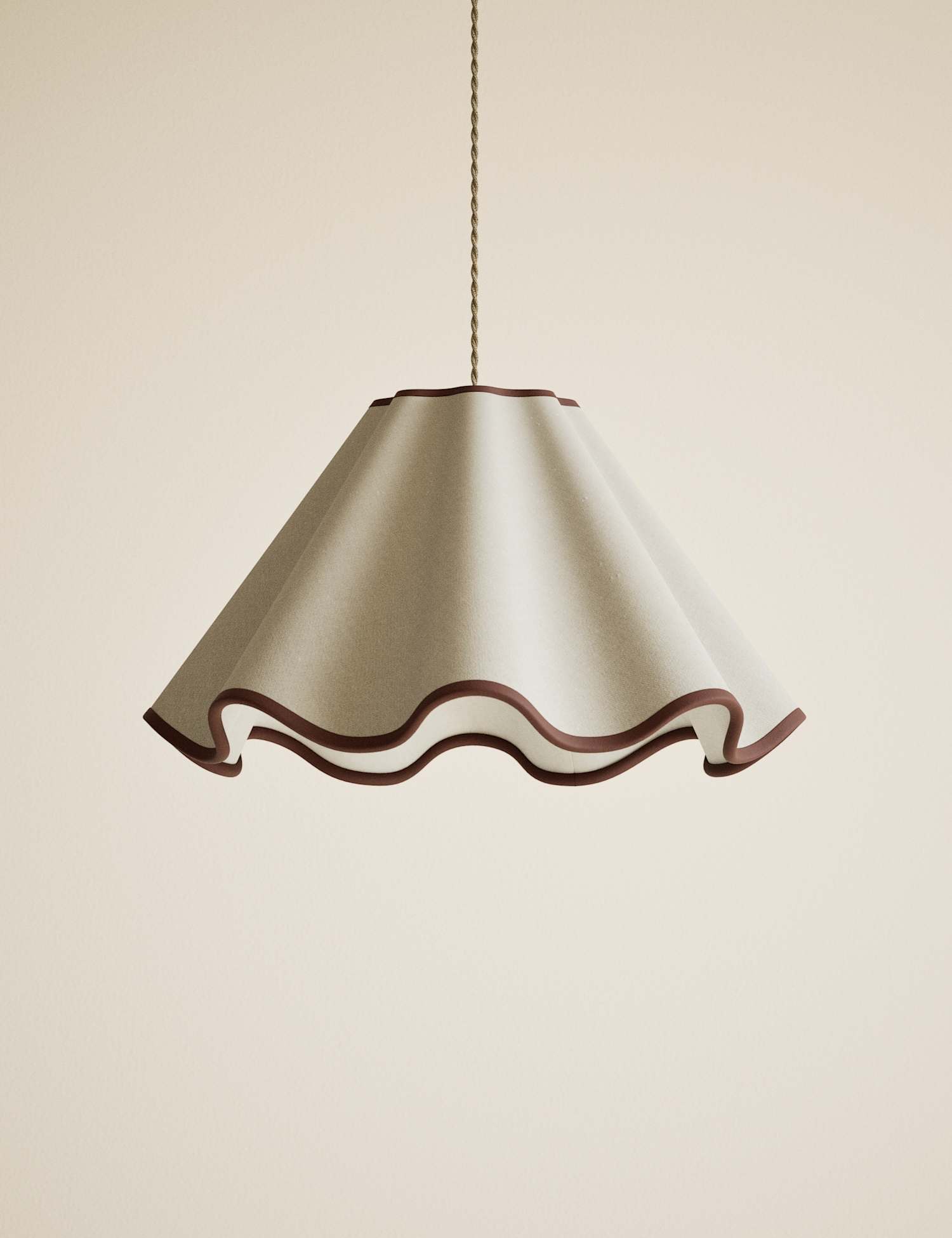 M&S Wave Scallop Large Lamp Shade Brown