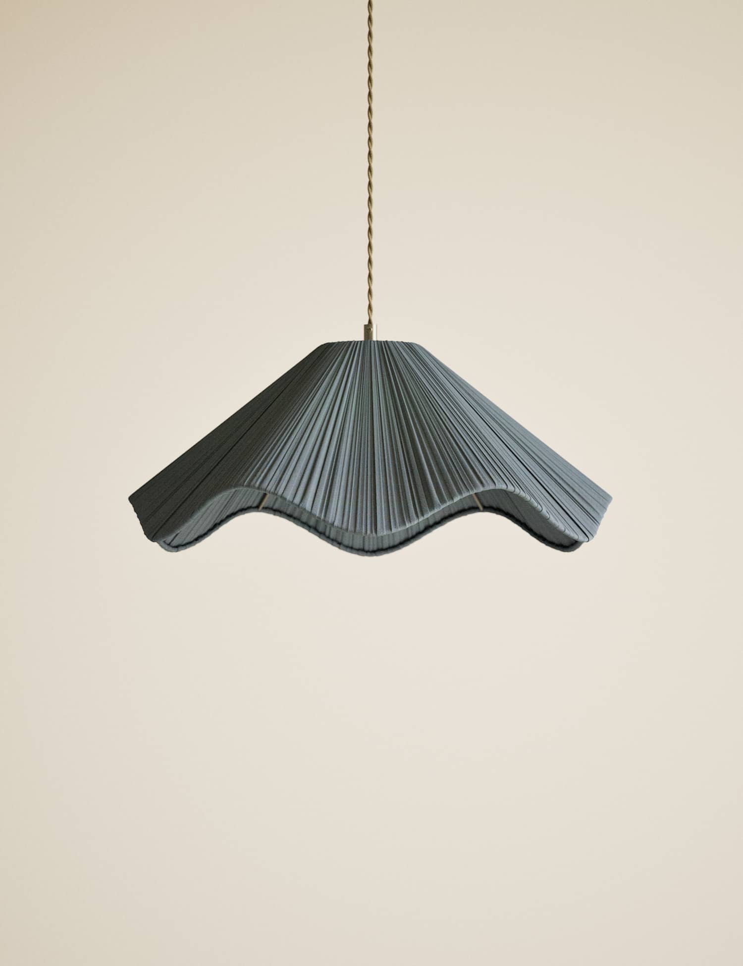 M&S Wave Pleated Easy Fit Ceiling Lamp Shade Blue