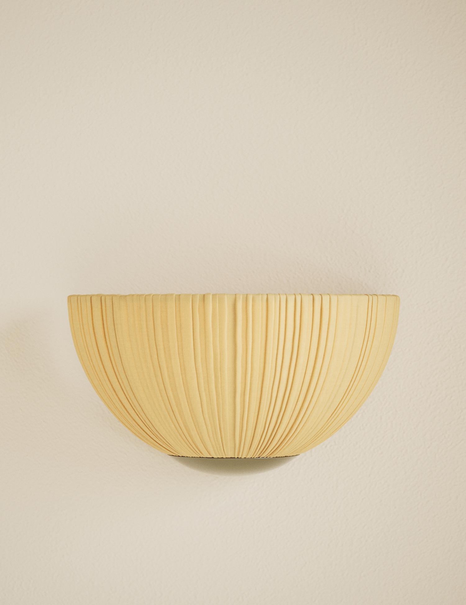 M&S Pleated Fabric Flush Wall Light Natural