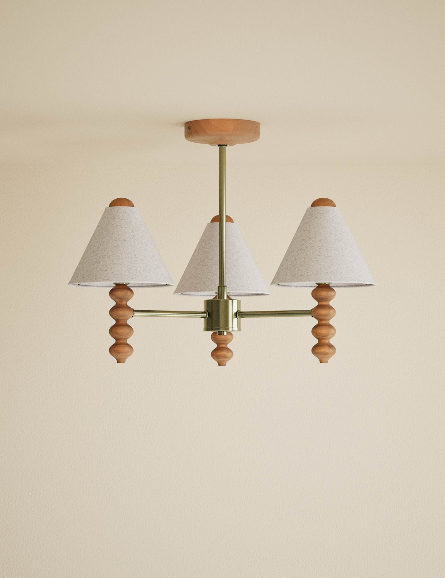 M&S Evelyn 3 Light Ceiling Light Natural