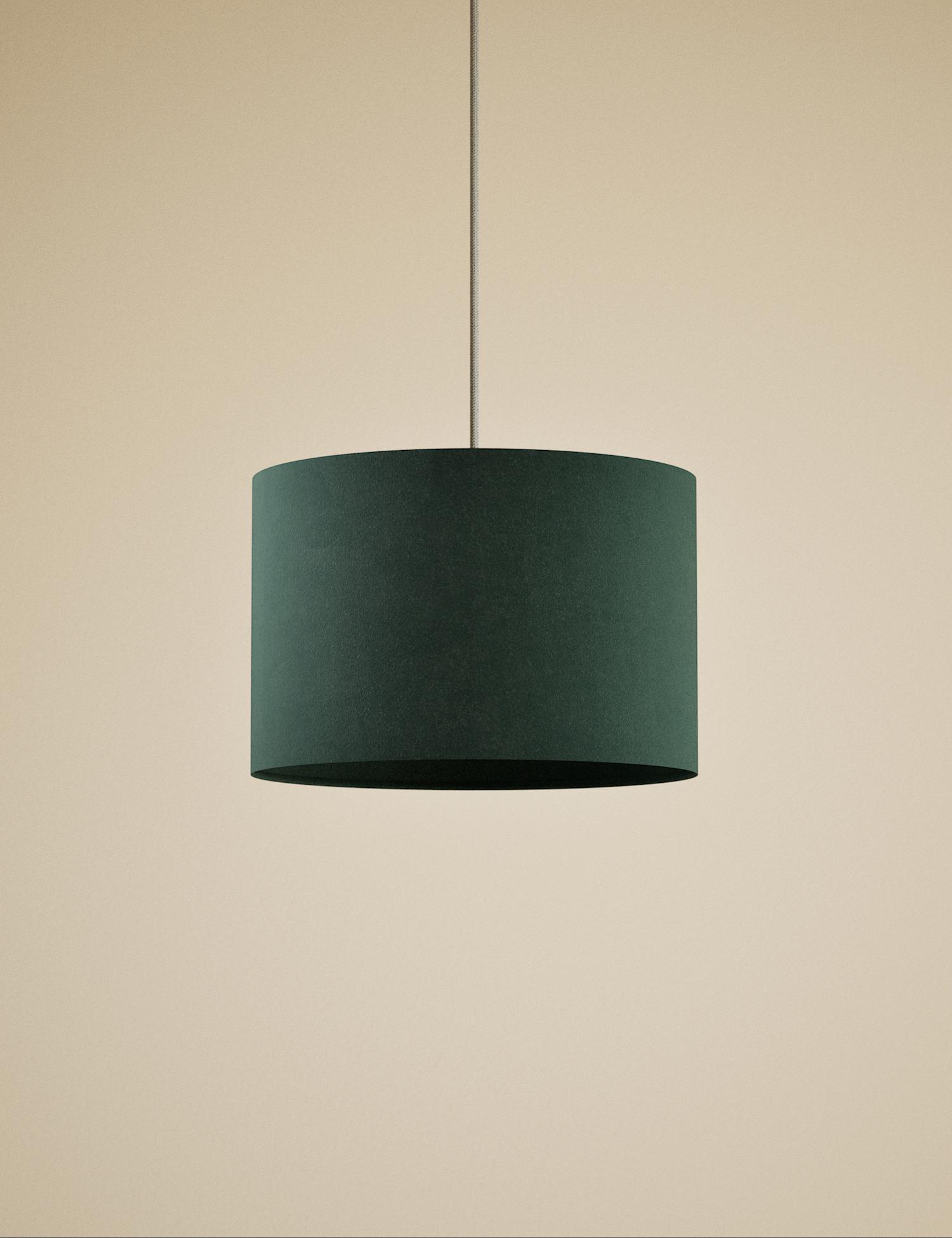 M&S Velvet Lamp Shade Forest Green