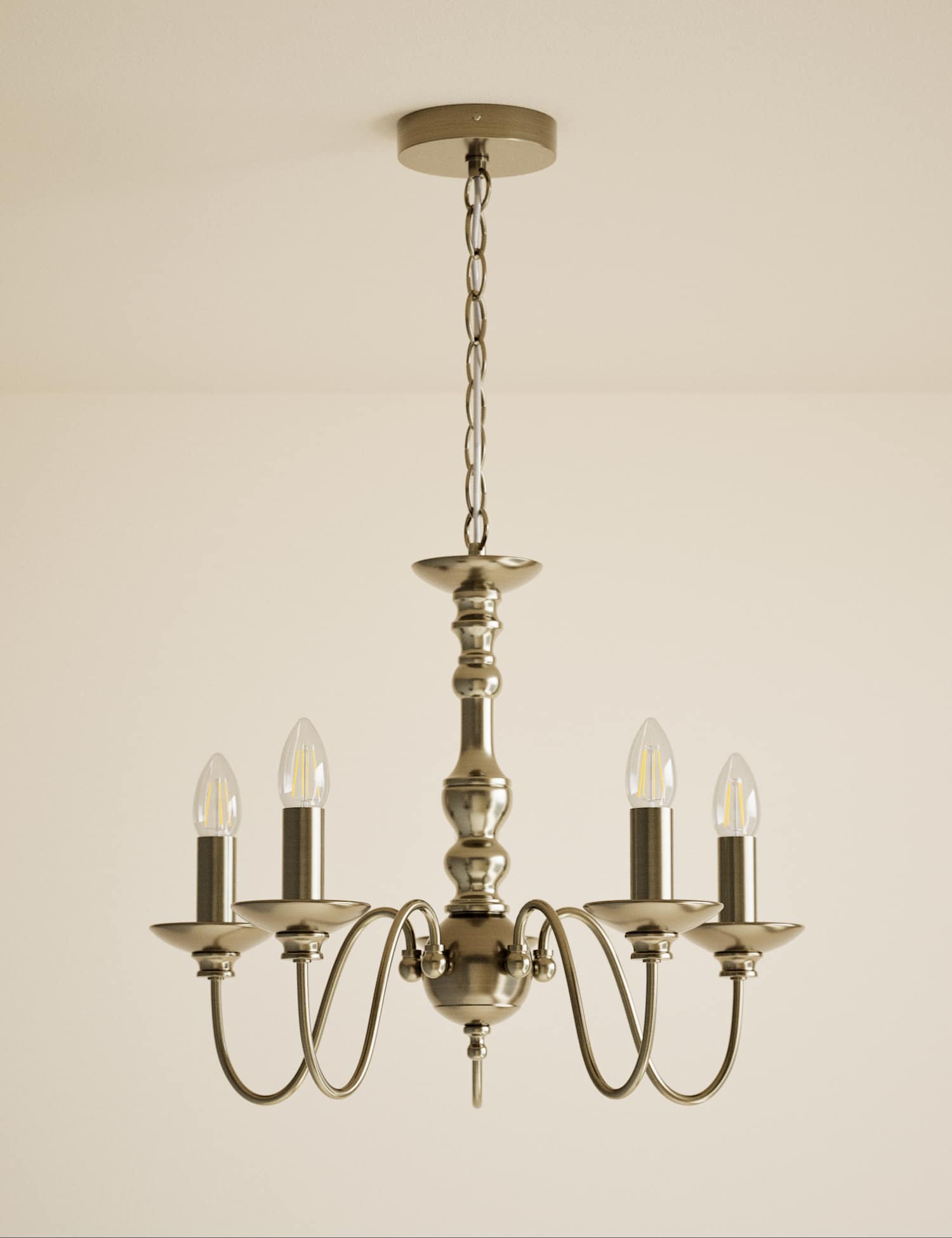M&S Bethany Chandelier Antique Brass