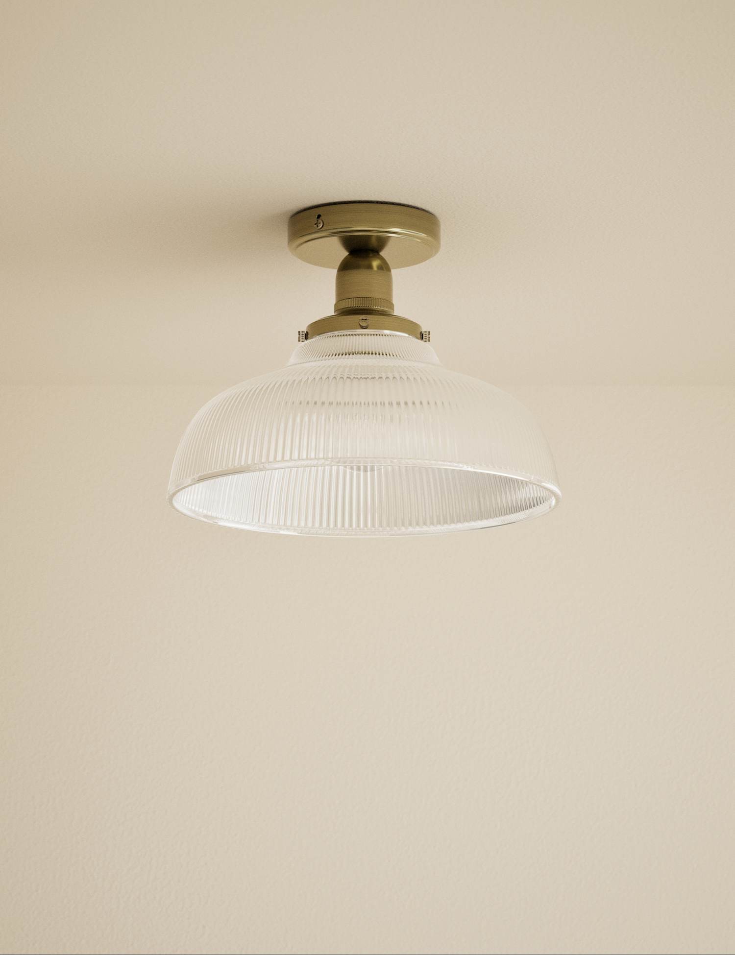 M&S Florence Flush Ceiling Light Antique Brass
