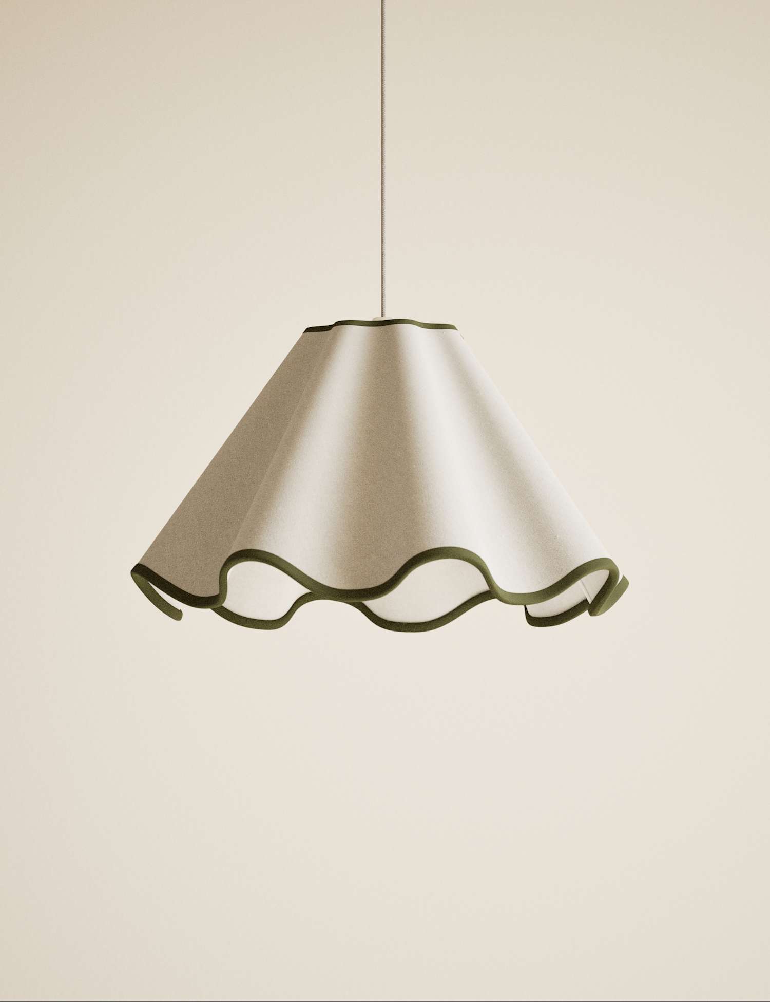 M&S Fabric Wave Scallop Shade Green