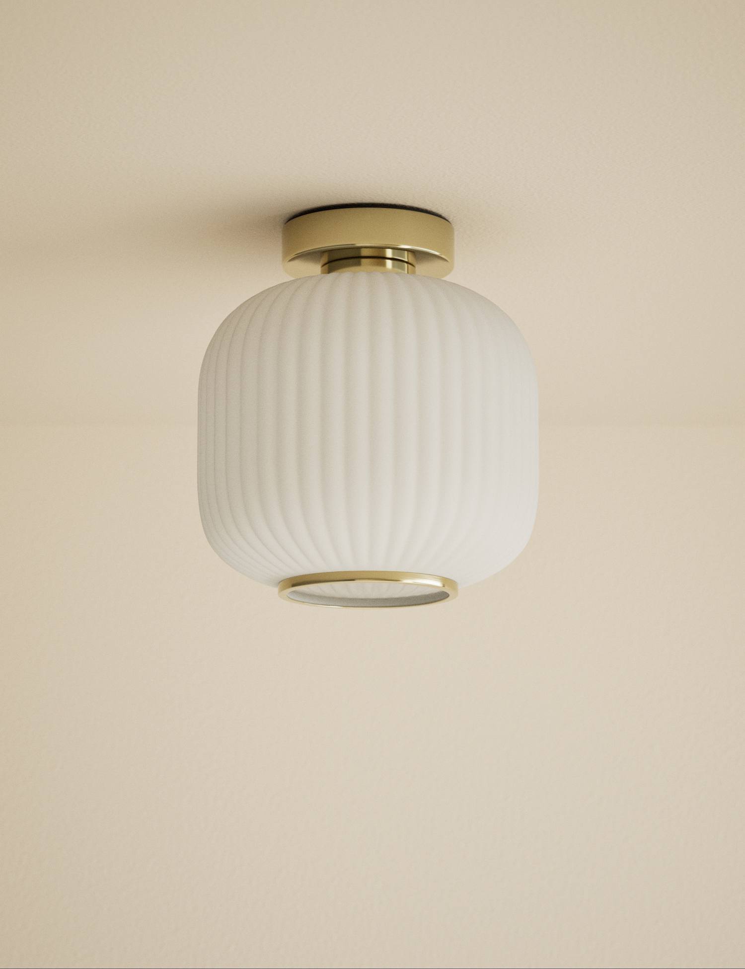 M&S Amelia Flush Ceiling Light Antique Brass