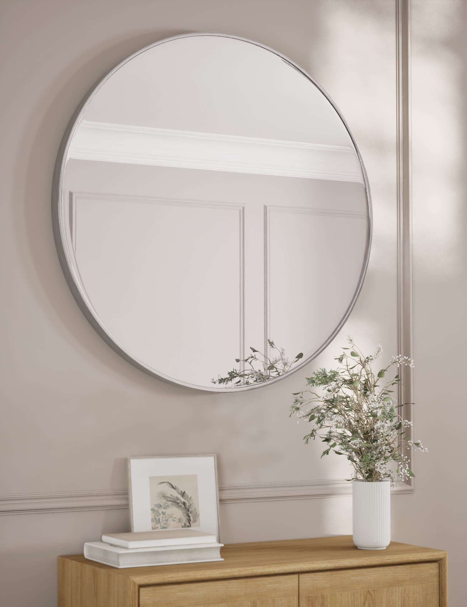 M&S Metal Circle Wall Mirror Silver