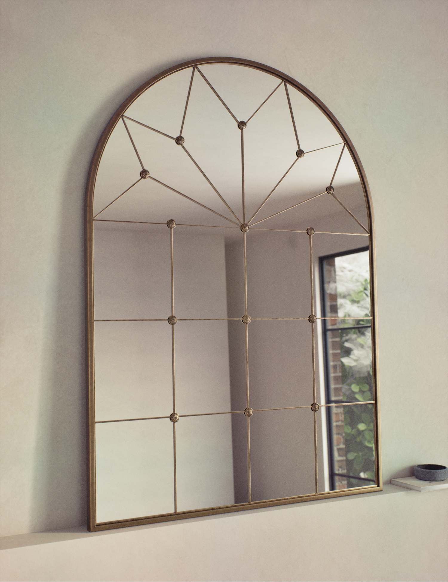 M&S Metal Medium Arch Wall Mirror Gold