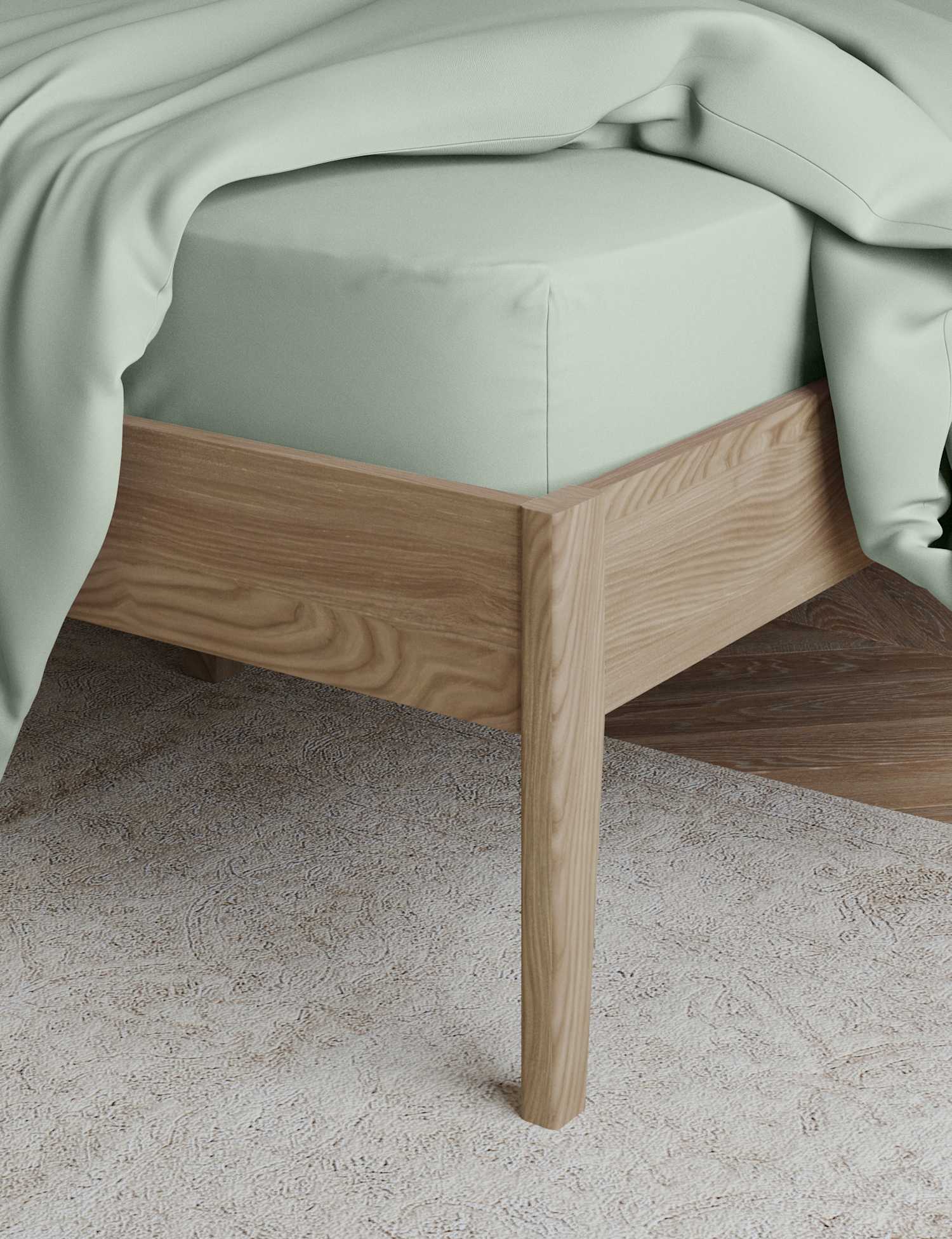M&S Egyptian Cotton 230 Thread Count Crisp Fitted Sheet Light Duck Egg