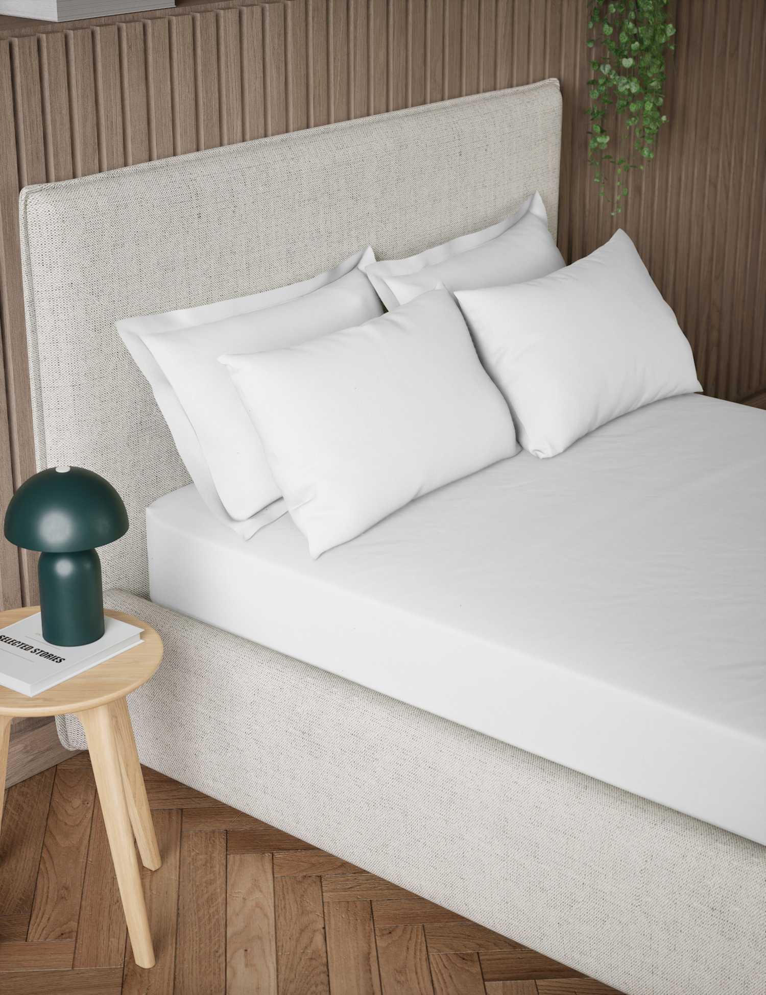 M&S Pure Cotton 300 Thread Count Extra Deep Fitted Sheet White