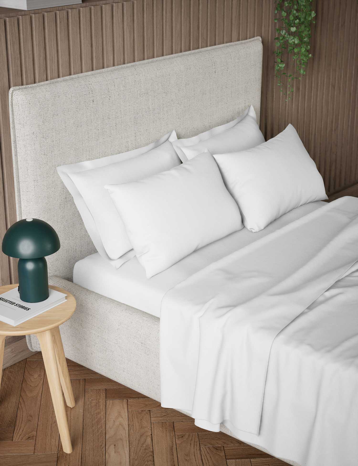 M&S Pure Cotton 300 Thread Count Flat Sheet White
