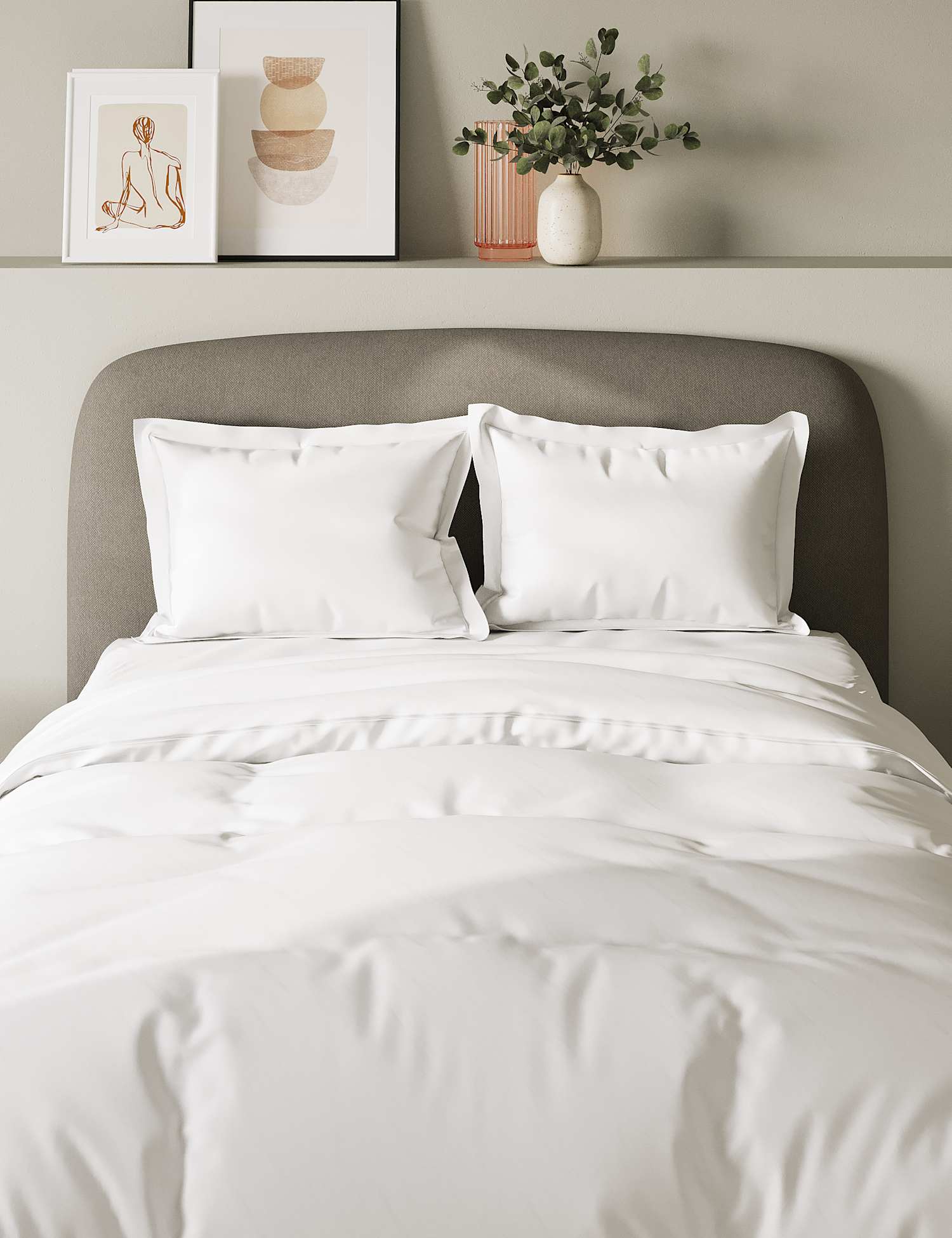 M&S 2 Pack 300 Thread Count Oxford Pillowcases White