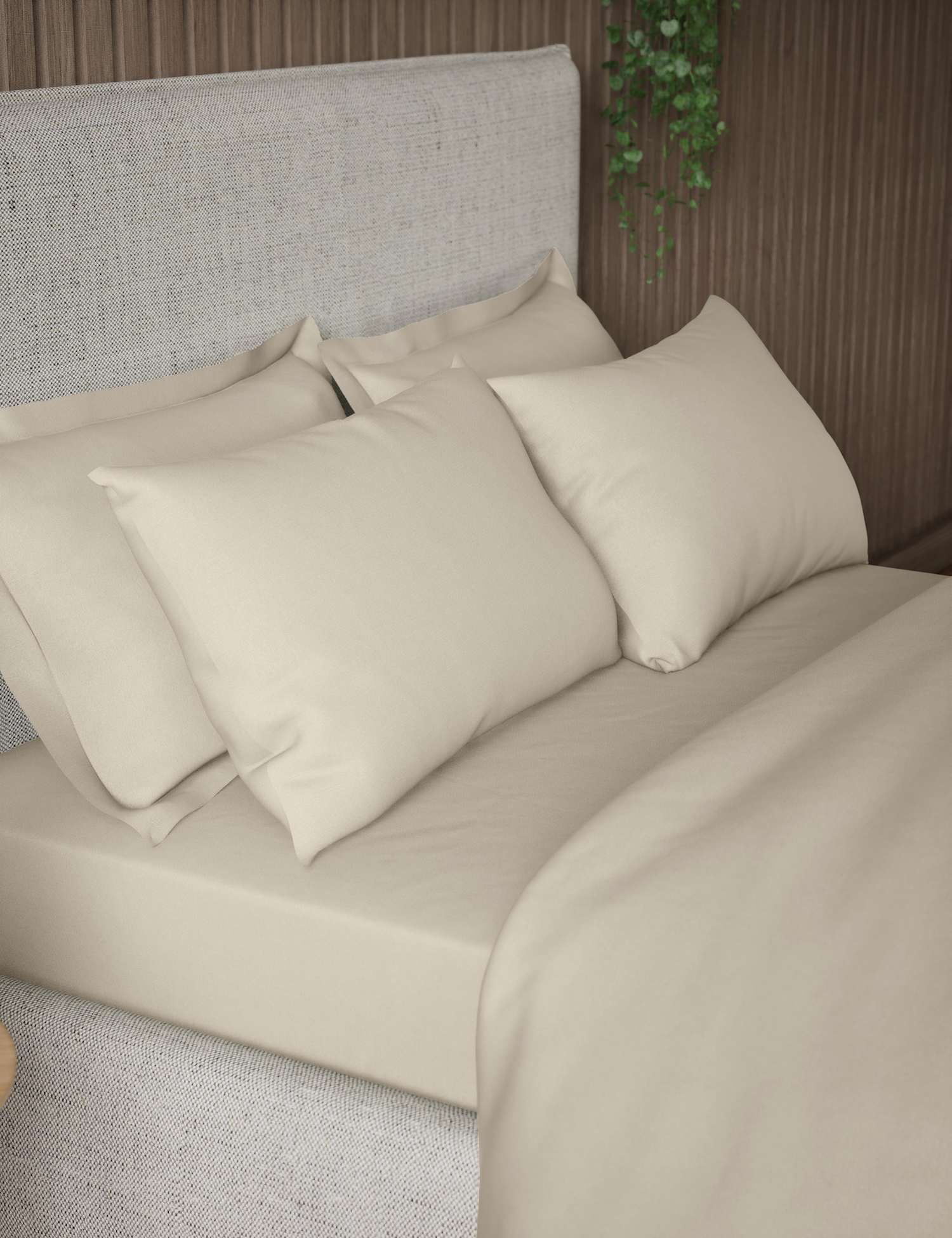 M&S 2 Pack Pure Cotton 300 Thread Count Pillowcases Neutral