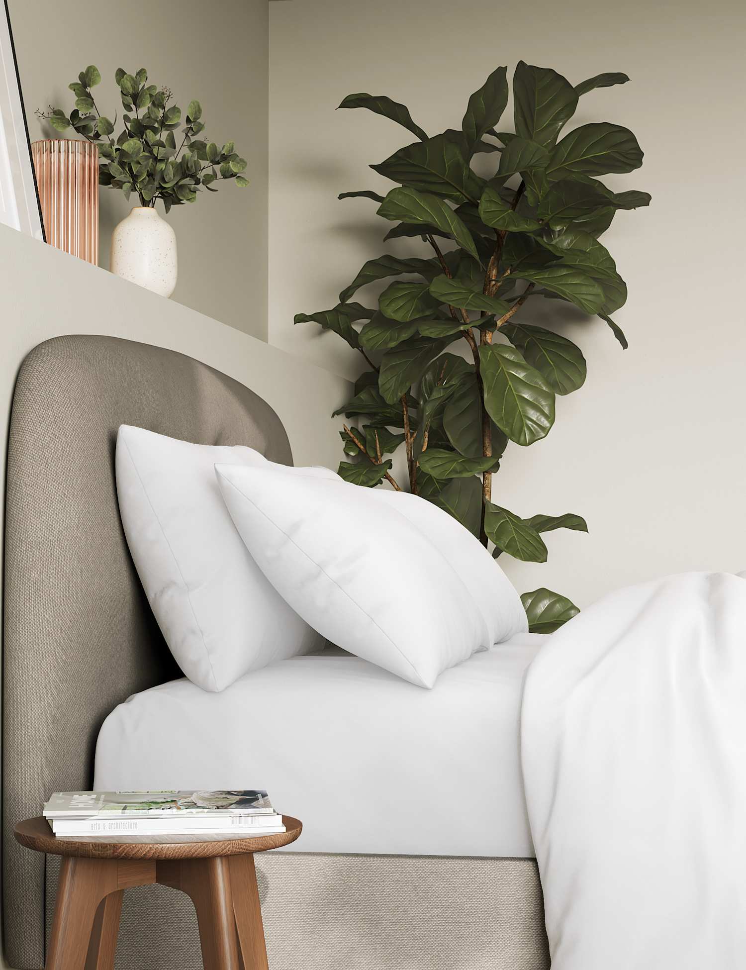M&S 2 Pack Pure Cotton 300 Thread Count Pillowcases White