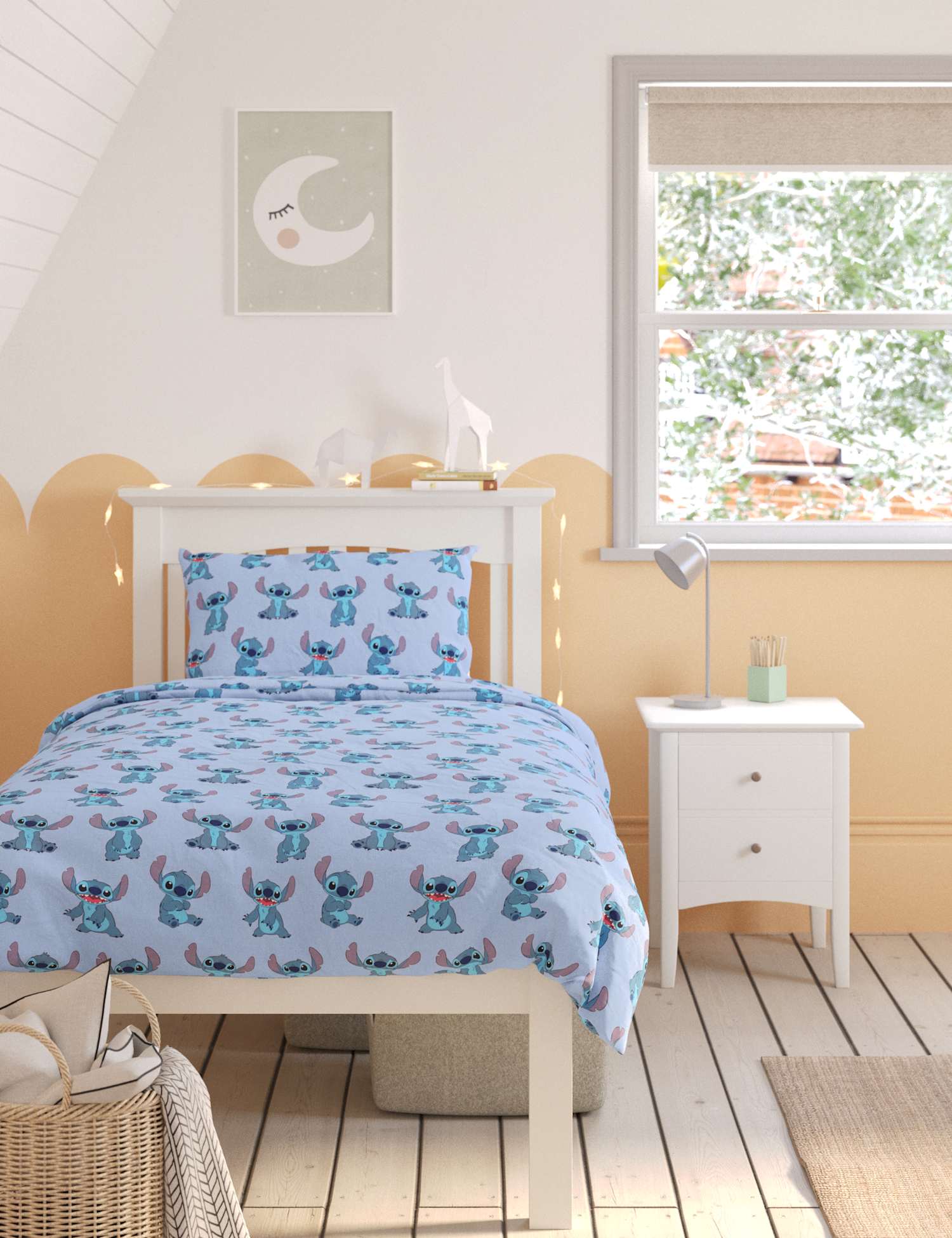 M&S Lilo & Stitch™ Cotton Blend Bedding Set Blue Mix