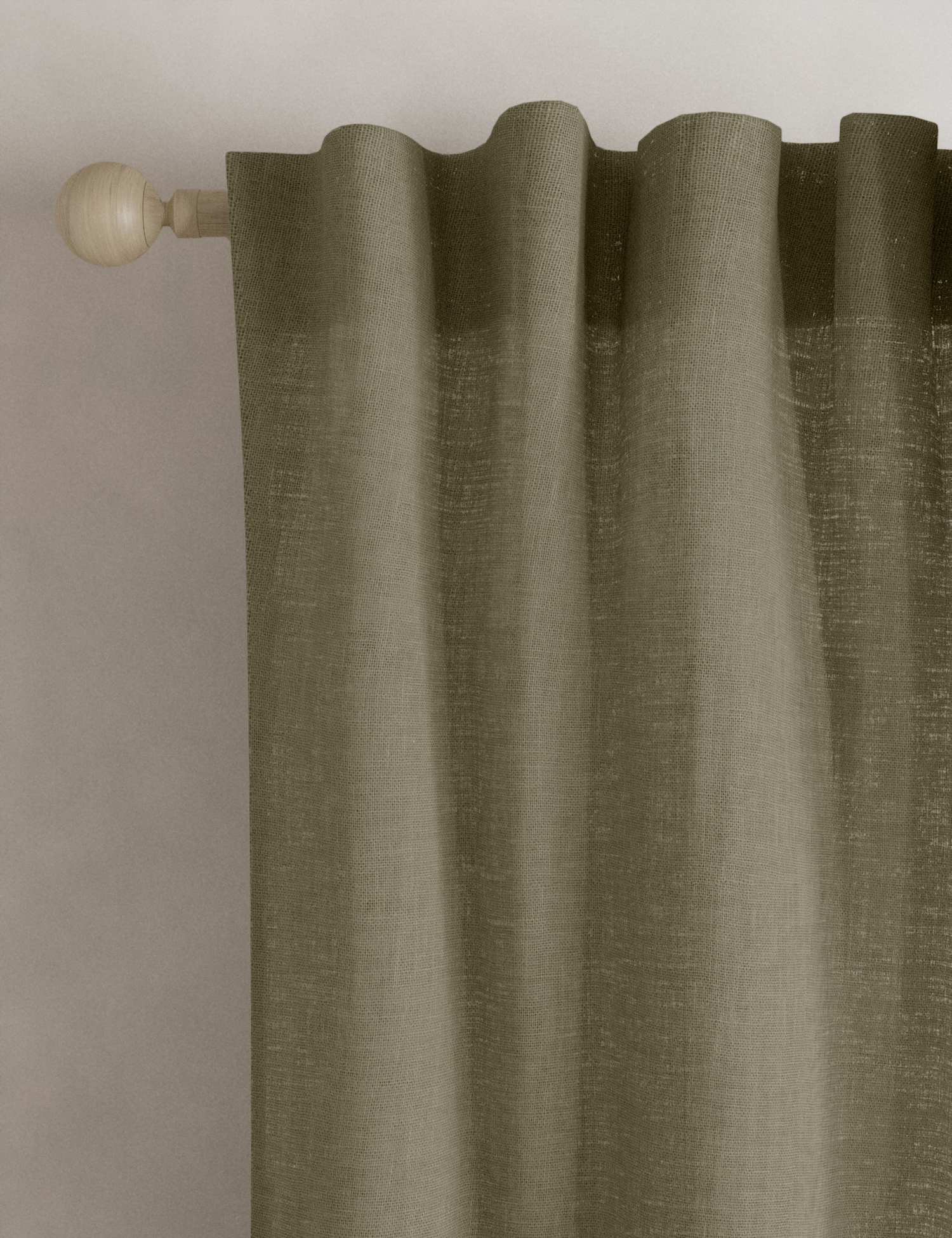 M&S Cotton Linen Blend Sheer Multiway Curtains Khaki