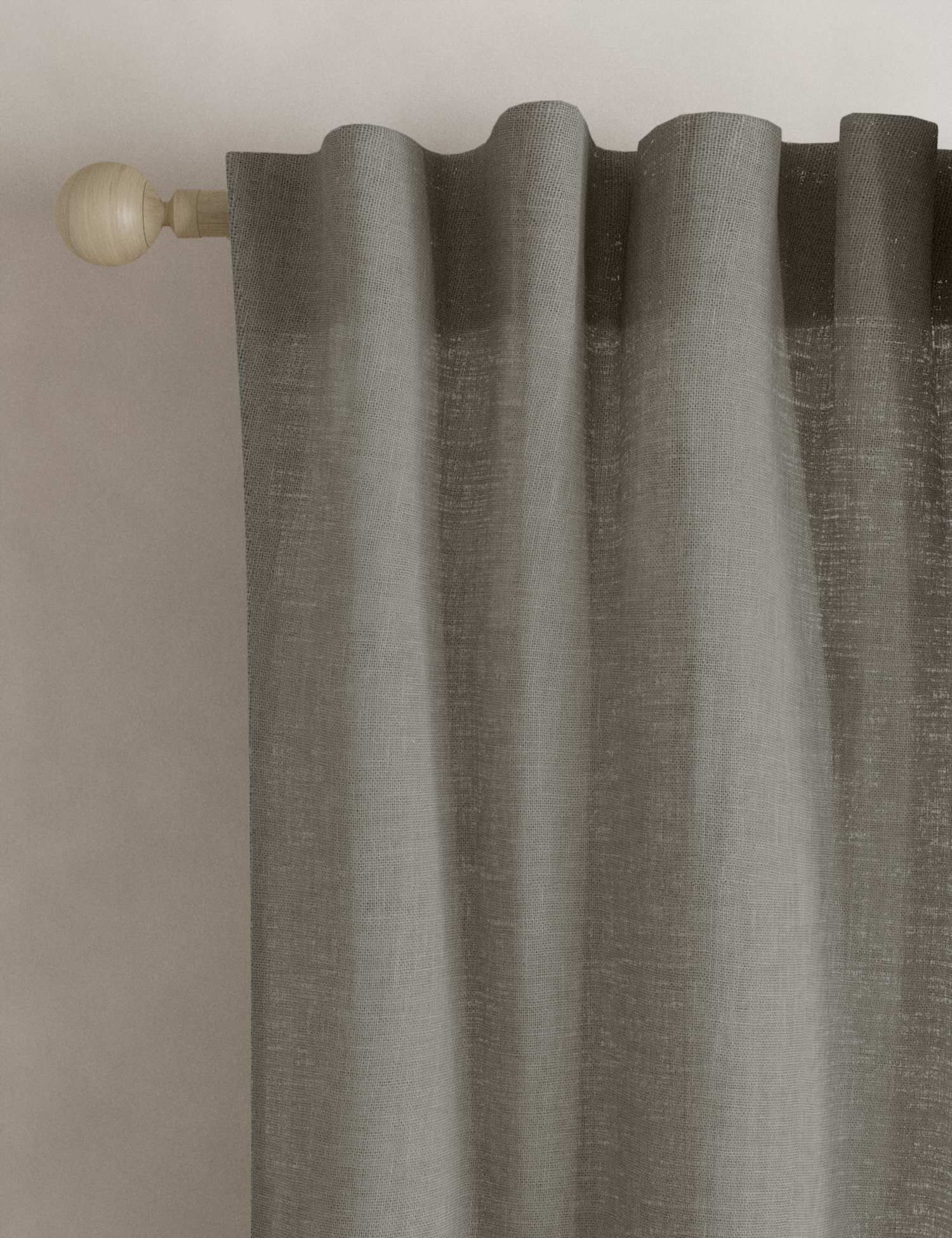 M&S Cotton Linen Blend Sheer Multiway Curtains Light Grey
