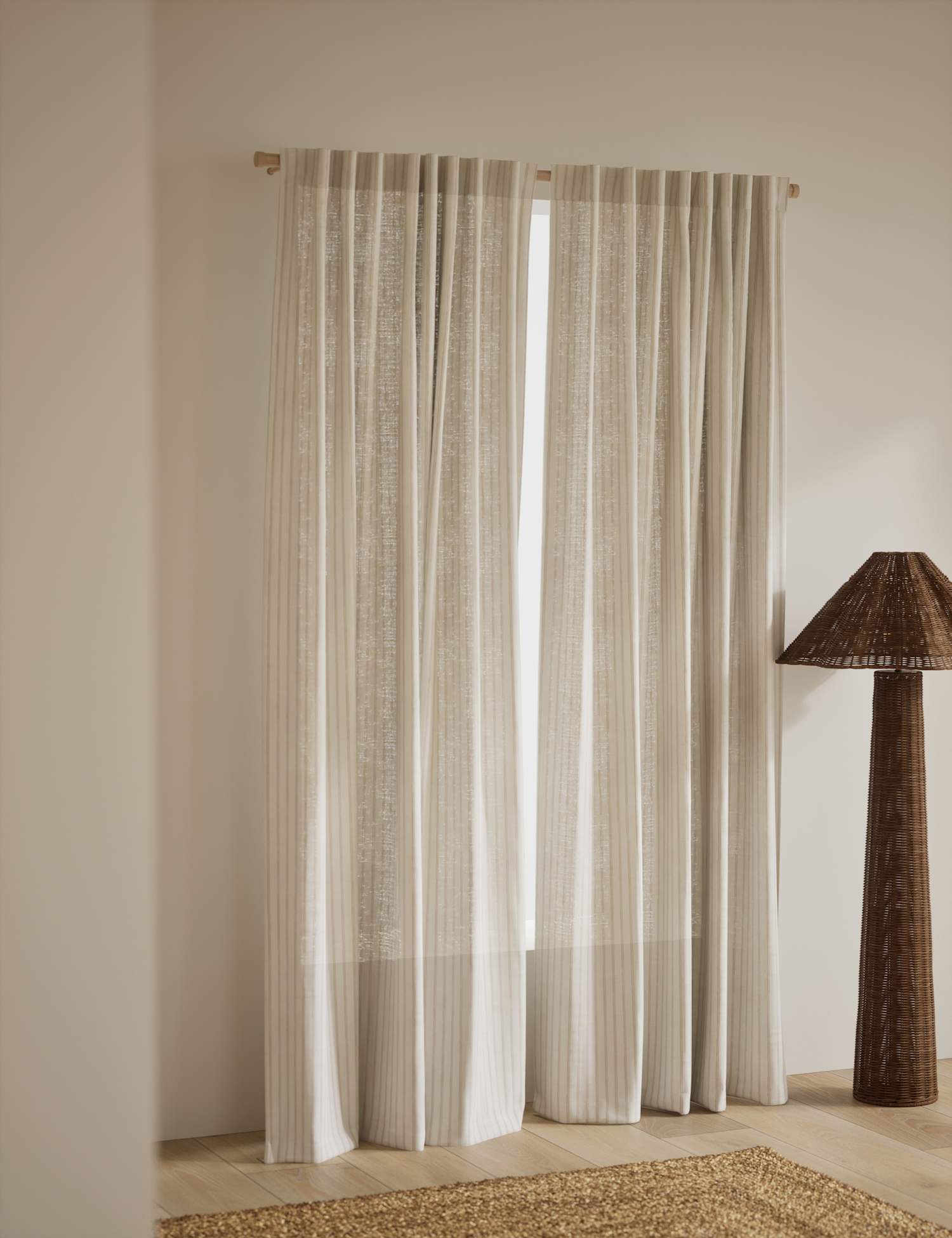 M&S Cotton Linen Blend Sheer Multiway Curtains Multi
