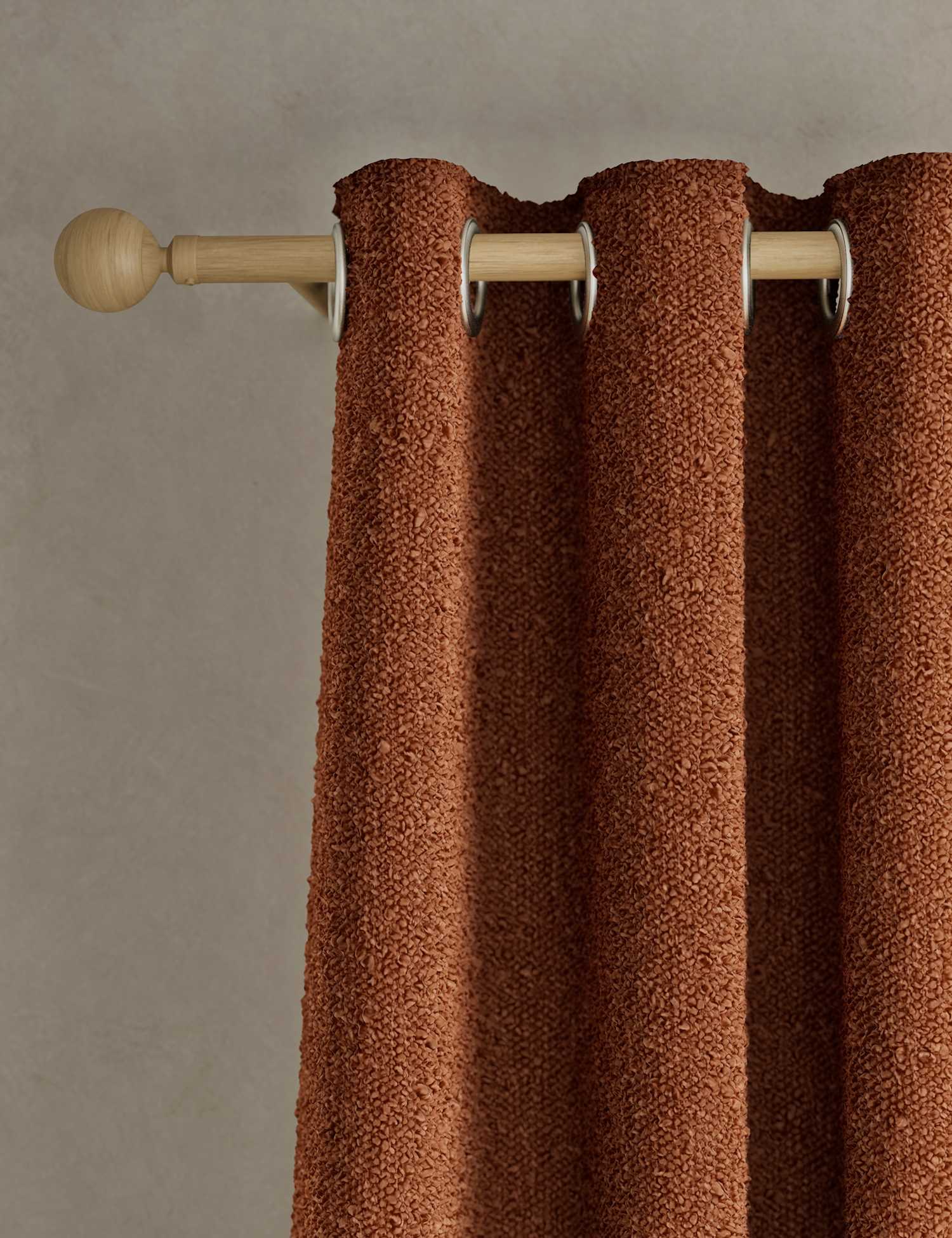 M&S Boucl� Eyelet Curtains Rust