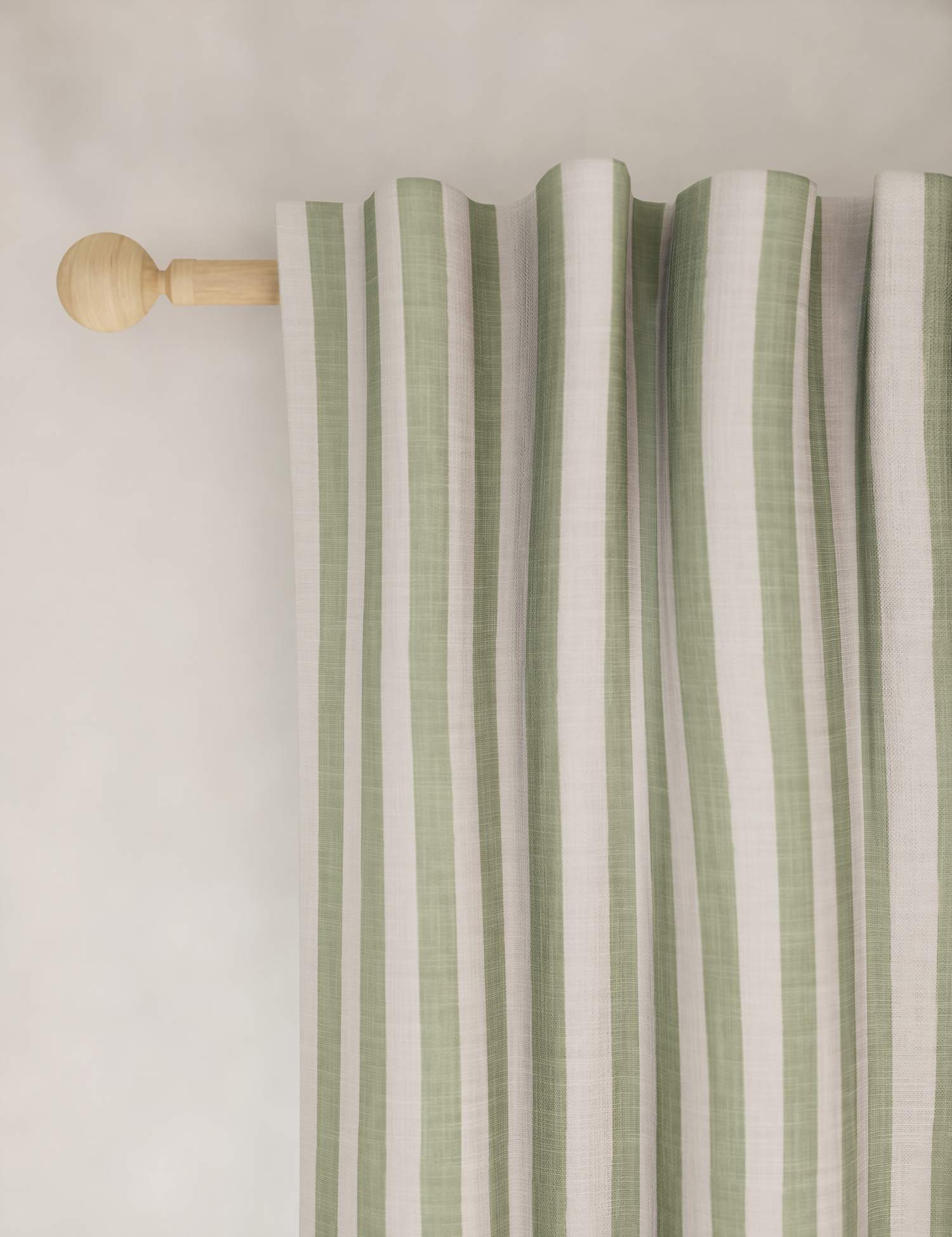 M&S Pure Cotton Striped Multiway Curtains Green Mix