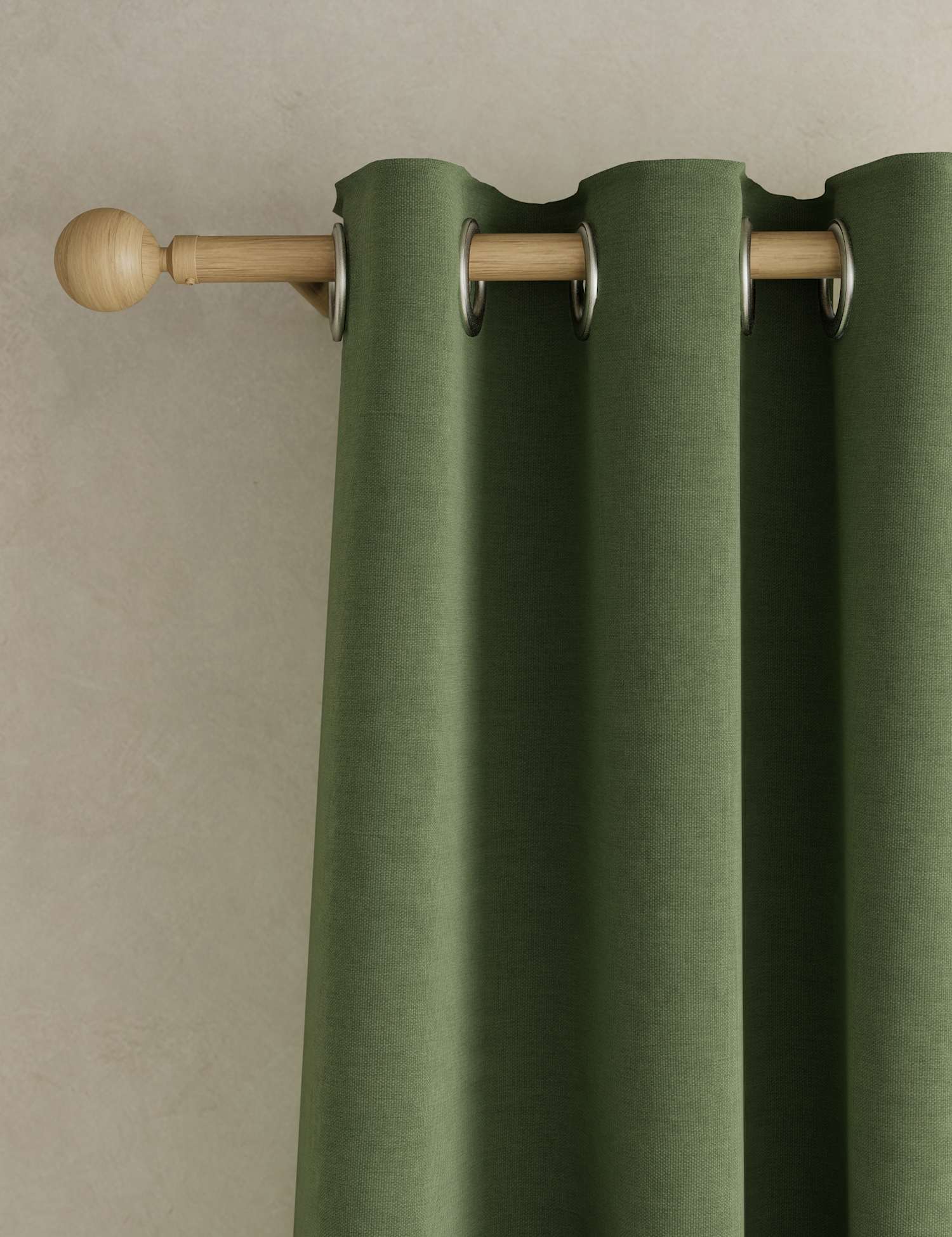 M&S Brushed Eyelet Blackout Thermal Curtains Olive